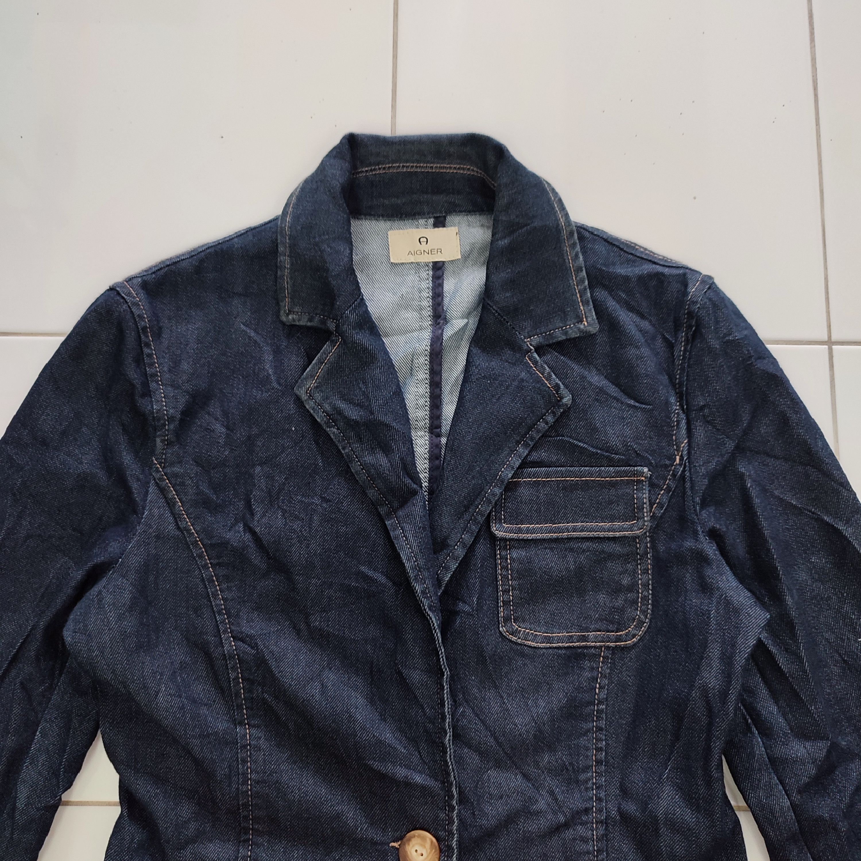 Aigner × Designer × Etienne Aigner Rare Aigner Denim Blazer Size S / US 4 / IT 40 - 4 Thumbnail
