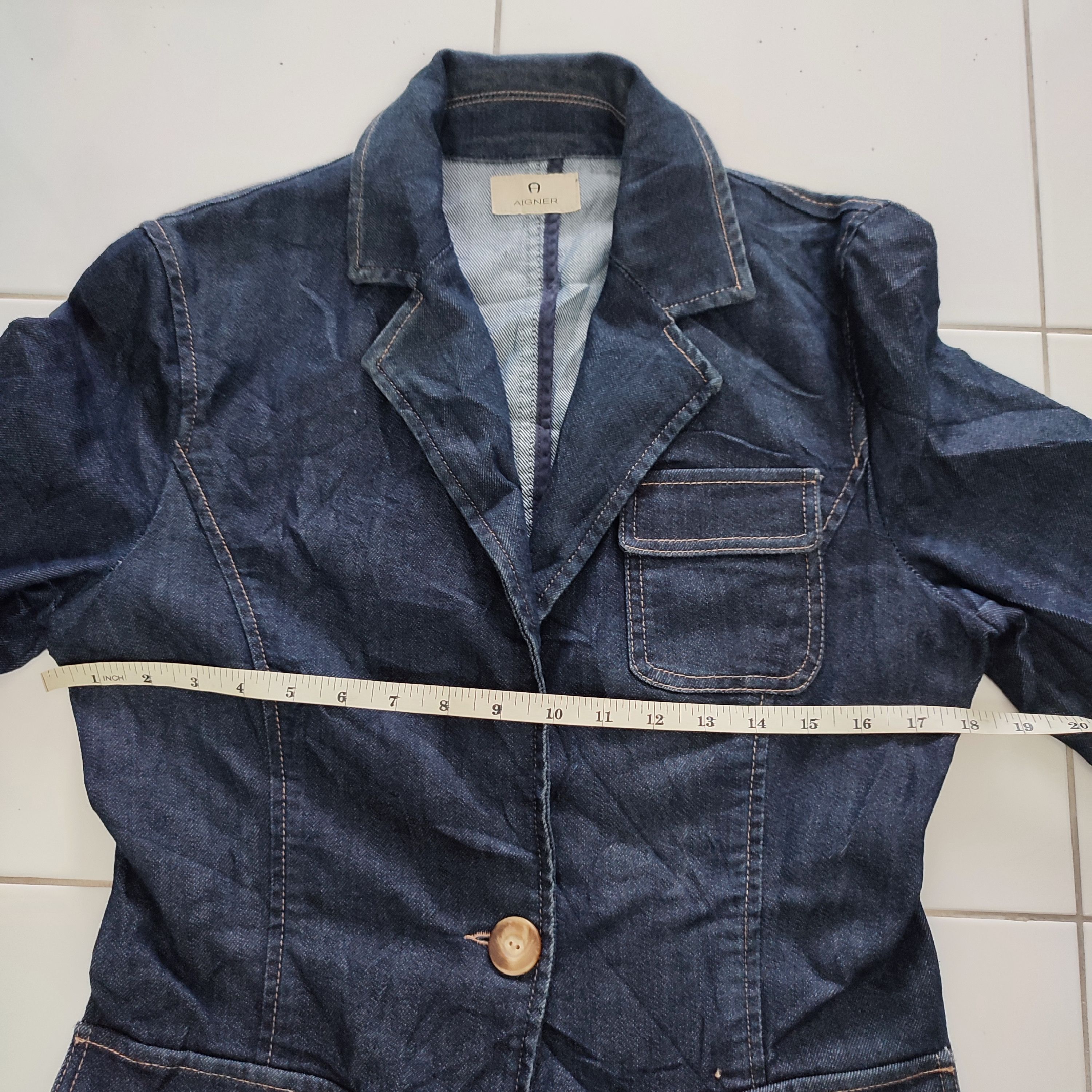 Aigner × Designer × Etienne Aigner Rare Aigner Denim Blazer Size S / US 4 / IT 40 - 9 Thumbnail