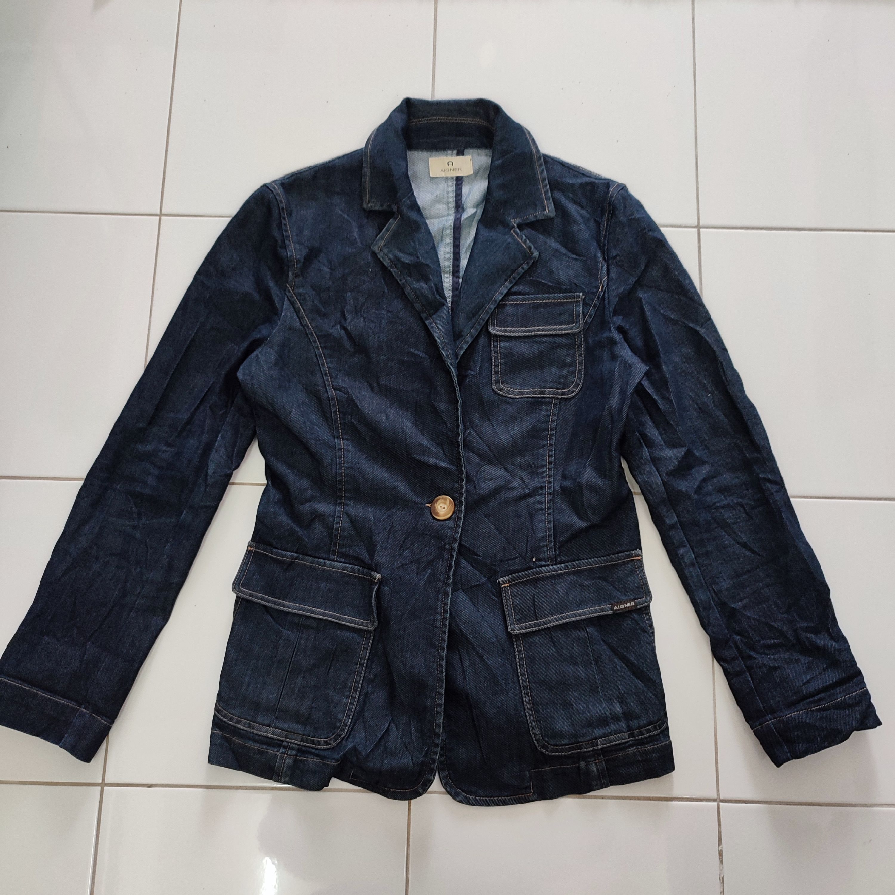 Aigner × Designer × Etienne Aigner Rare Aigner Denim Blazer Size S / US 4 / IT 40 - 1 Thumbnail