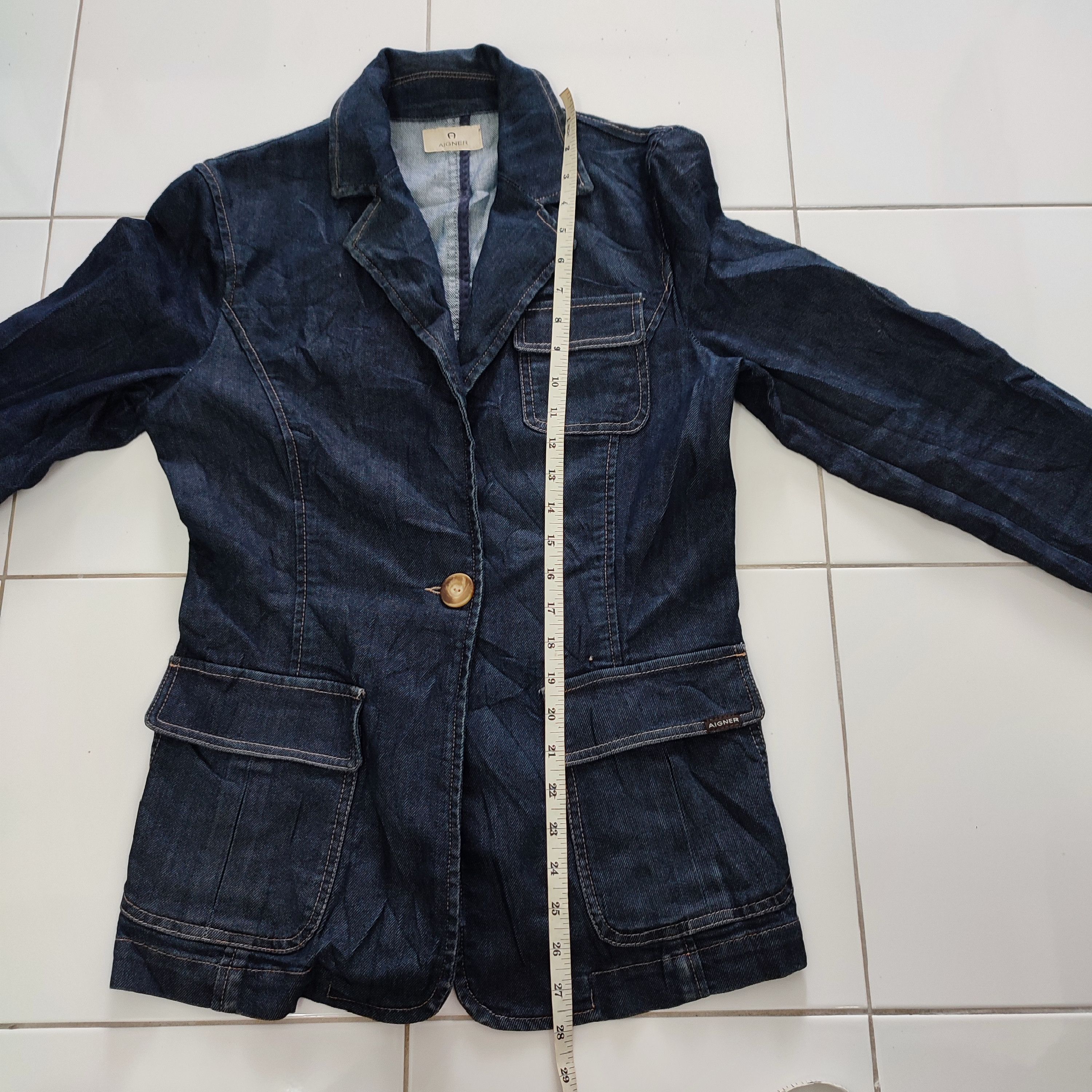 Aigner × Designer × Etienne Aigner Rare Aigner Denim Blazer Size S / US 4 / IT 40 - 8 Thumbnail