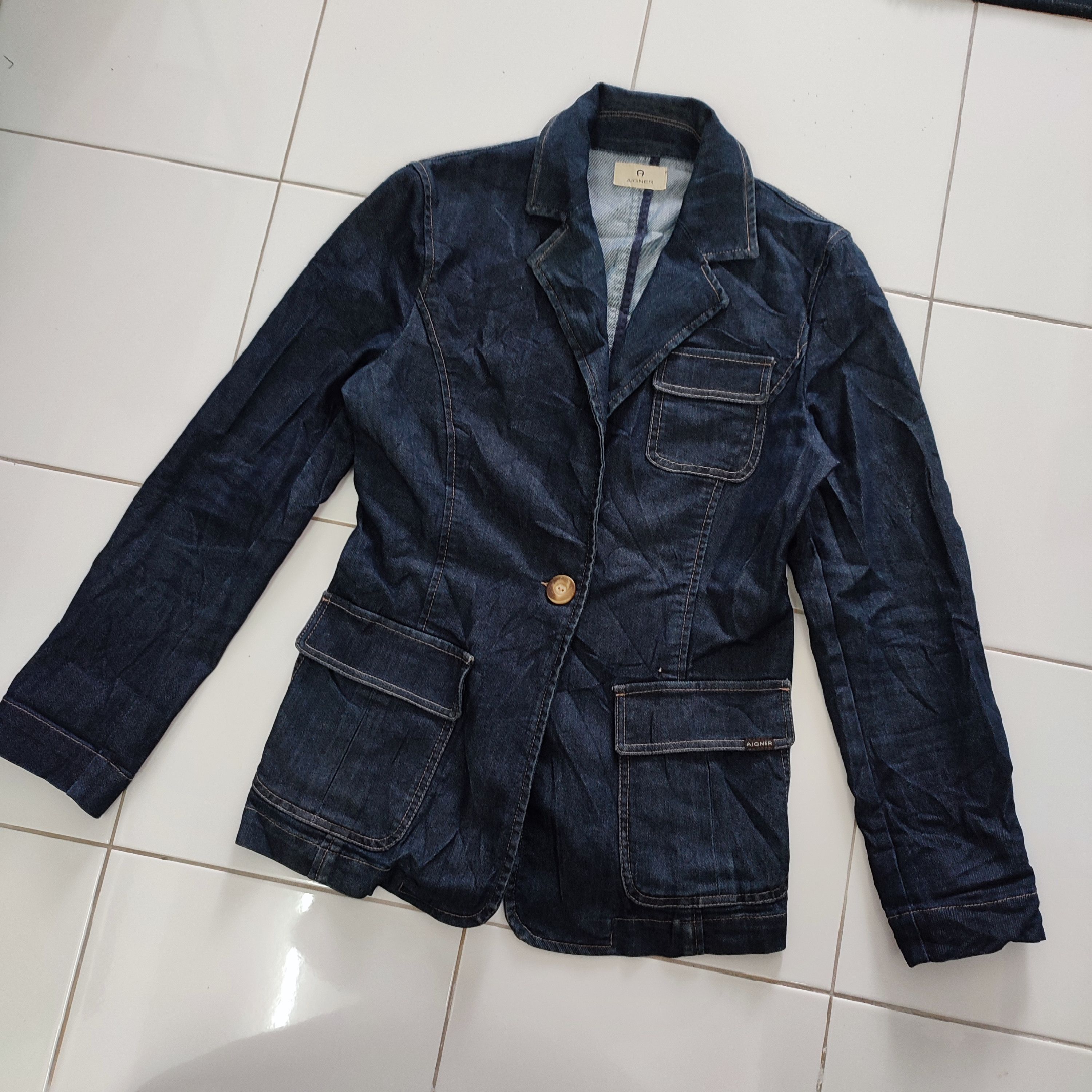 Aigner × Designer × Etienne Aigner Rare Aigner Denim Blazer Size S / US 4 / IT 40 - 5 Thumbnail