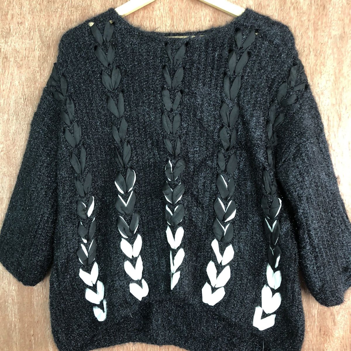 Japanese Brand Japanese brand art Black Mohair Shag Shaggy Knitwear #c337 Size L / US 10 / IT 46 - 8 Thumbnail