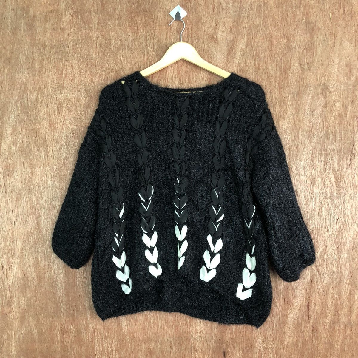 Japanese Brand Japanese brand art Black Mohair Shag Shaggy Knitwear #c337 Size L / US 10 / IT 46 - 1 Thumbnail