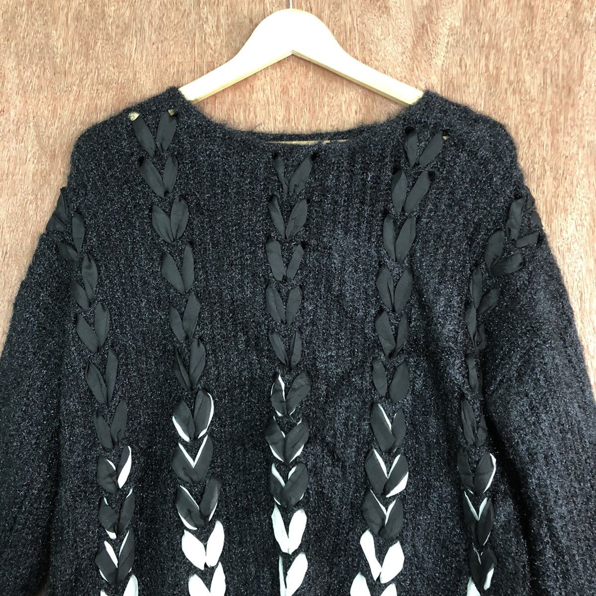 Japanese Brand Japanese brand art Black Mohair Shag Shaggy Knitwear #c337 Size L / US 10 / IT 46 - 2 Thumbnail