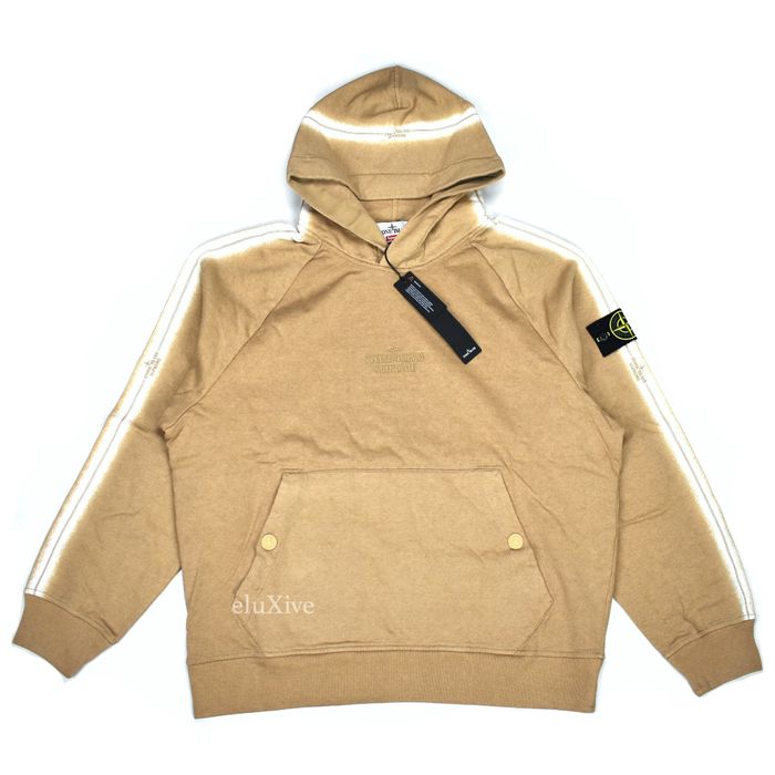 Supreme Supreme Stone Island Side Stripe Logo Hoodie Tan DS Grailed