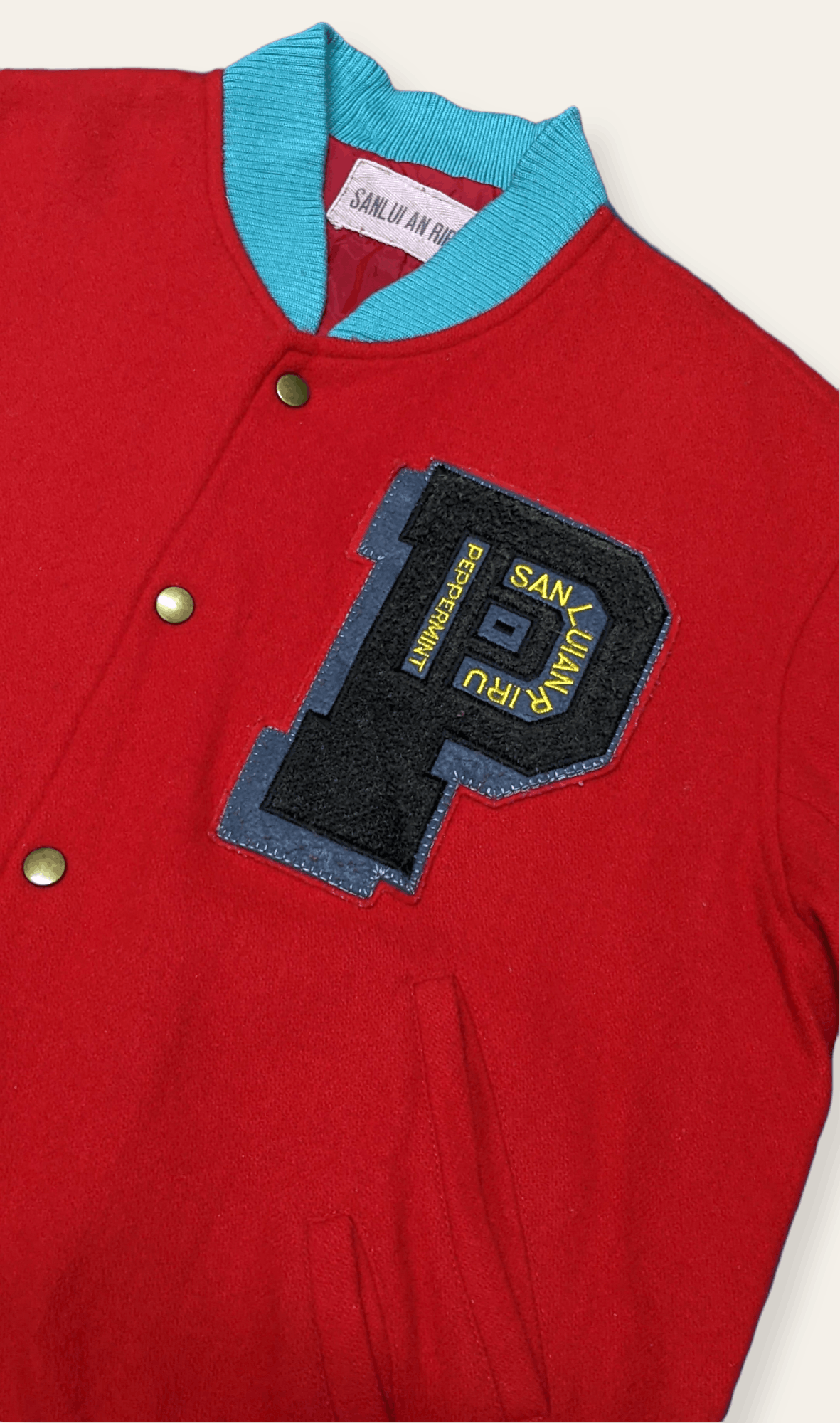 Japanese Brand × Vintage Vintage 90s Japanese Brand Sanlui An Riru Varsity Jacket Size US S / EU 44-46 / 1 - 5 Thumbnail