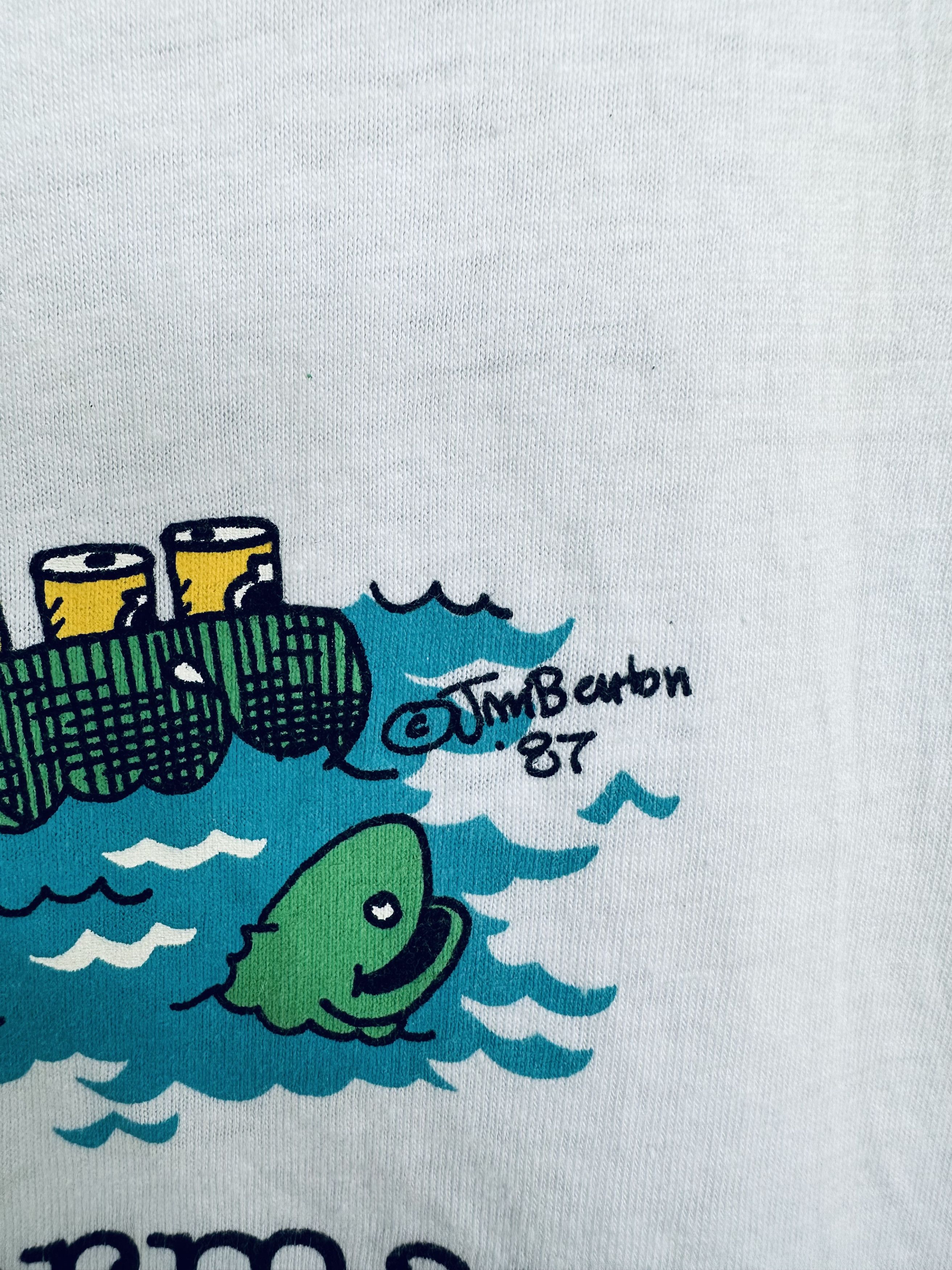Vintage Vintage 80s "Mr. Fisherman" By Jim Benton T shirt Size US XL / EU 56 / 4 - 4 Thumbnail