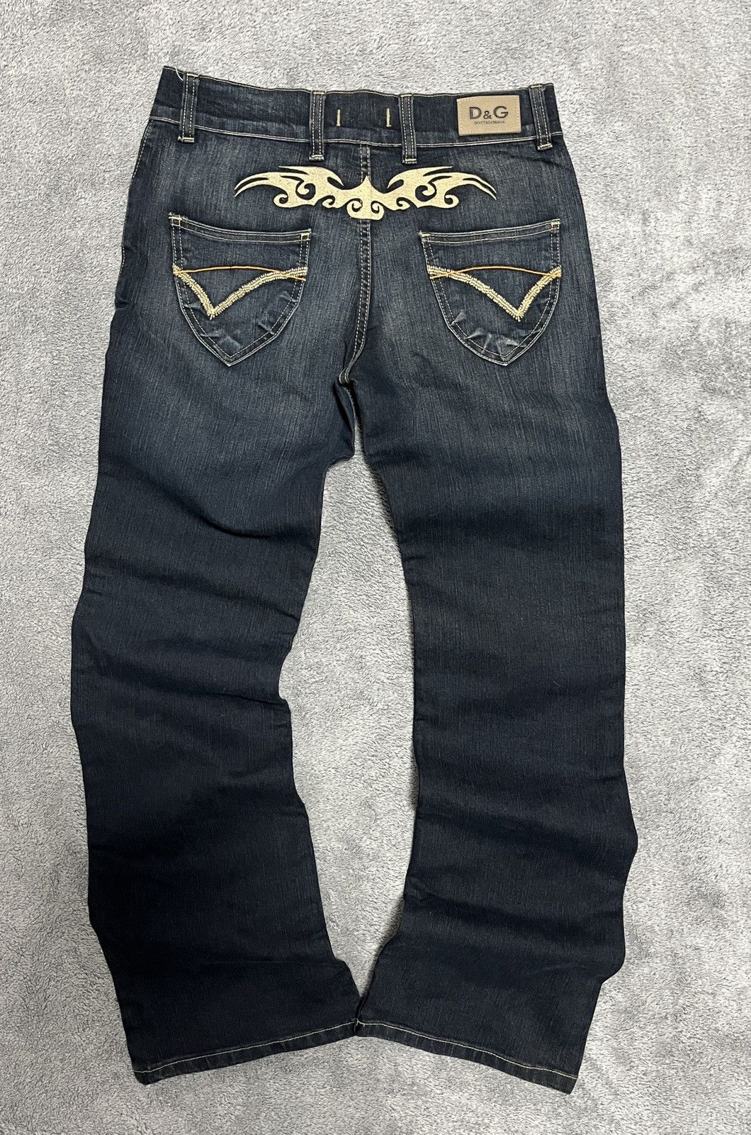 Pantalon Velours Dolce & Gabbana D&G – Vert Olive Bootcut – Taille 28 – Vintage