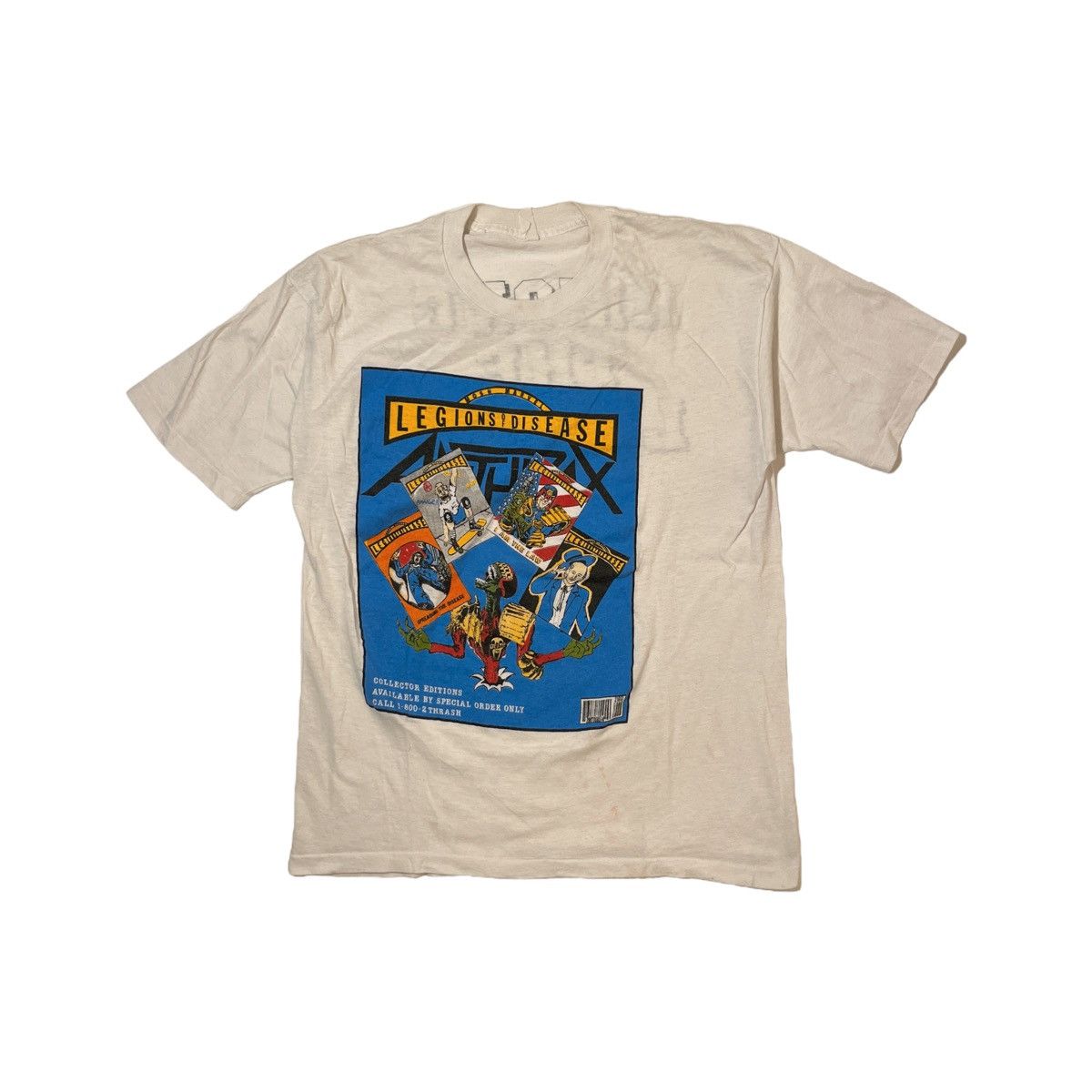 image of Band Tees x Vintage 80's Anthrax Legions Of Disease Tee in White, Men's (Size Medium)