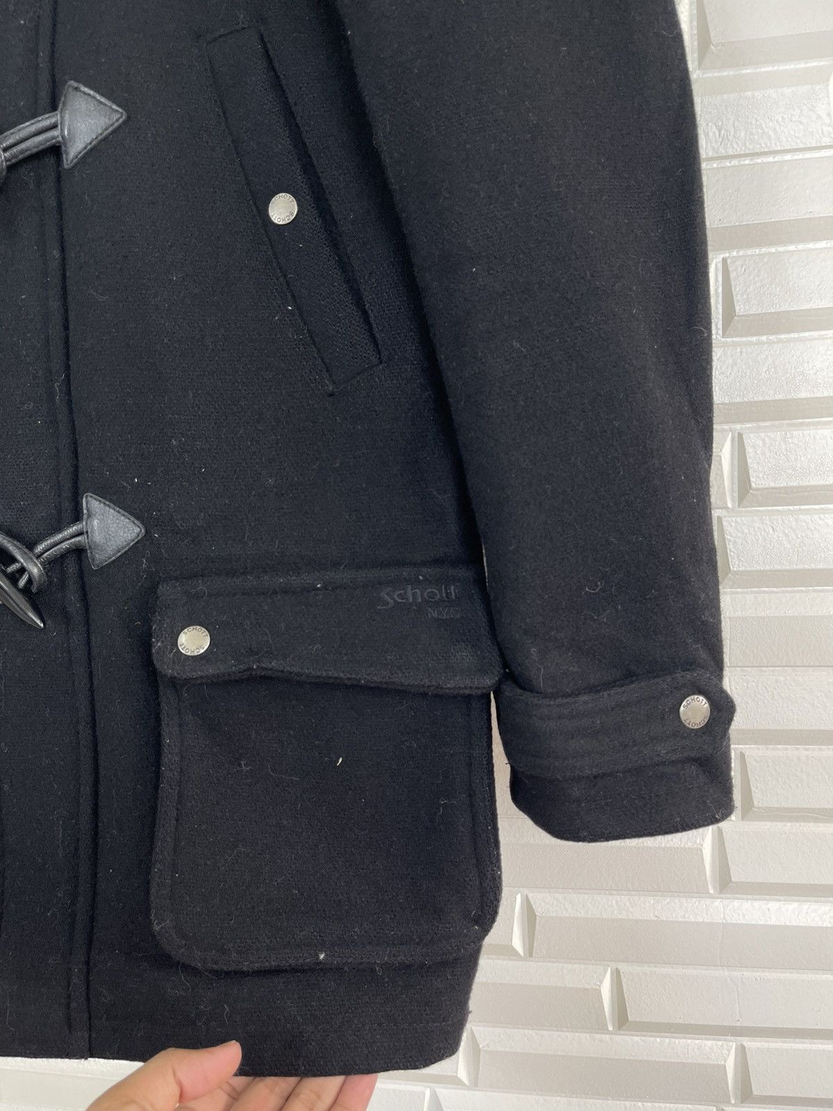 Schott Winter ☃️🥶 SCHOTT NYC Duffle Coat Wool Hoodie Size US S / EU 44-46 / 1 - 6 Thumbnail