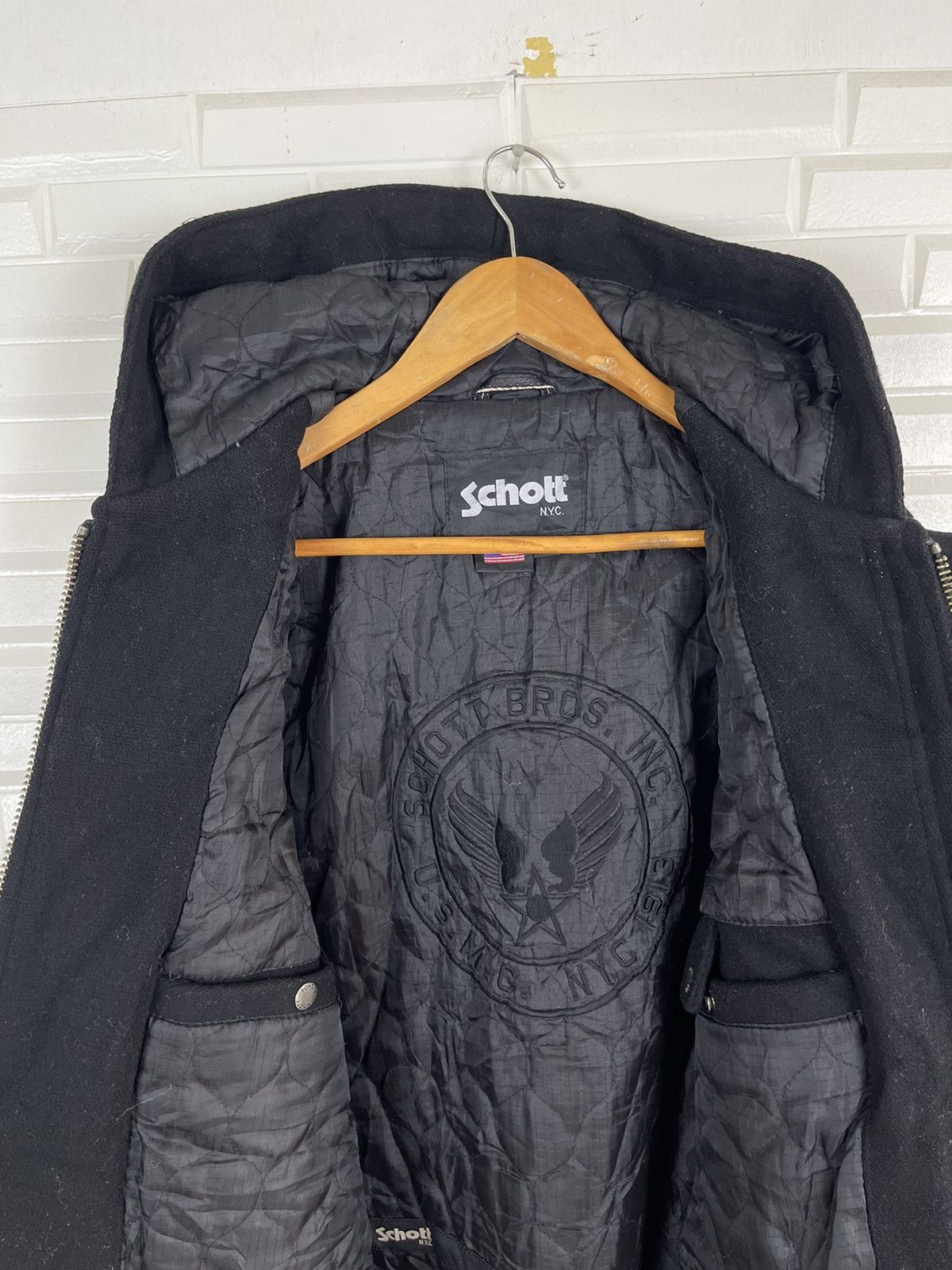 Schott Winter ☃️🥶 SCHOTT NYC Duffle Coat Wool Hoodie Size US S / EU 44-46 / 1 - 3 Thumbnail