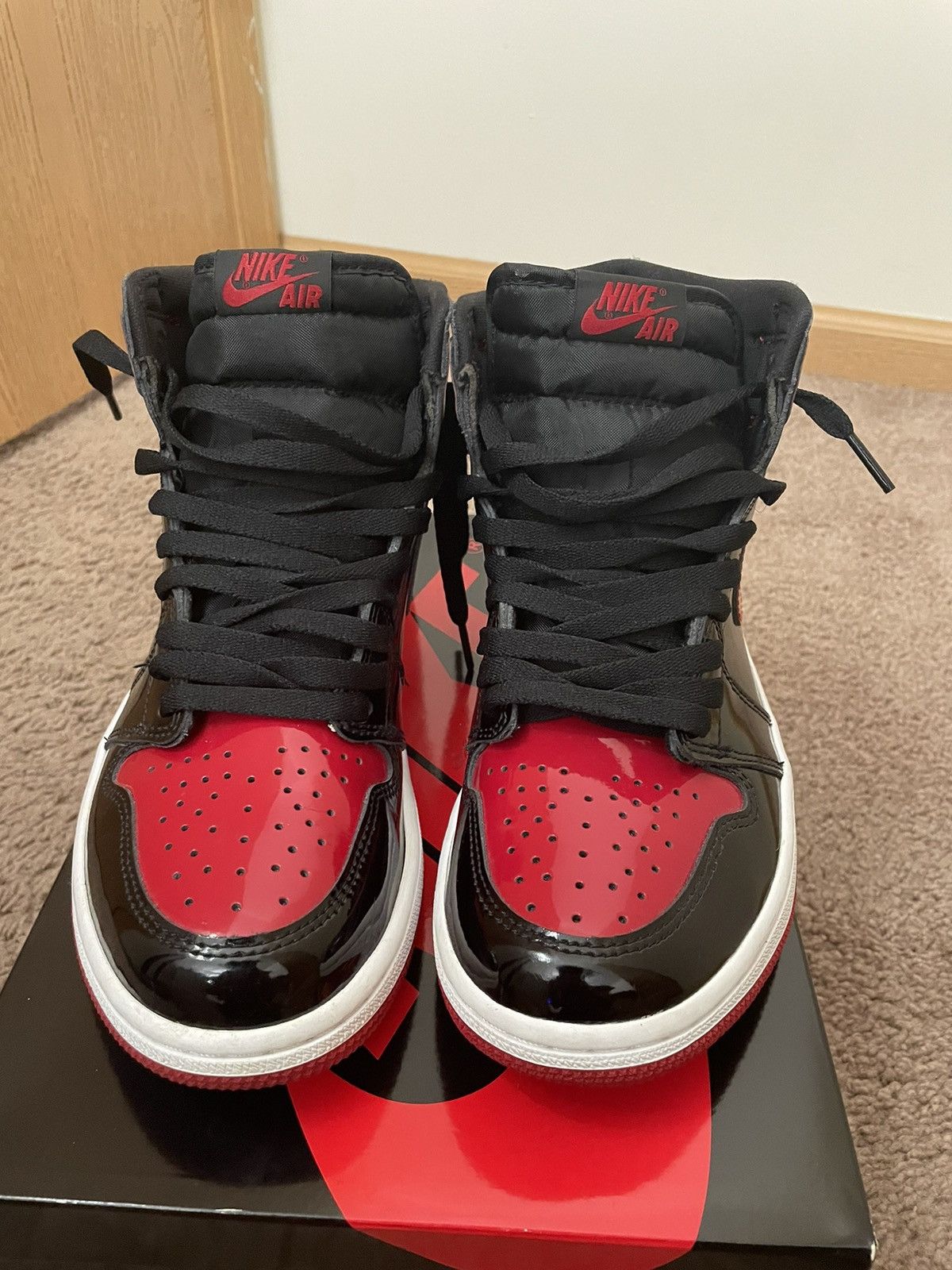 jordan 1 bred patent leather pre order