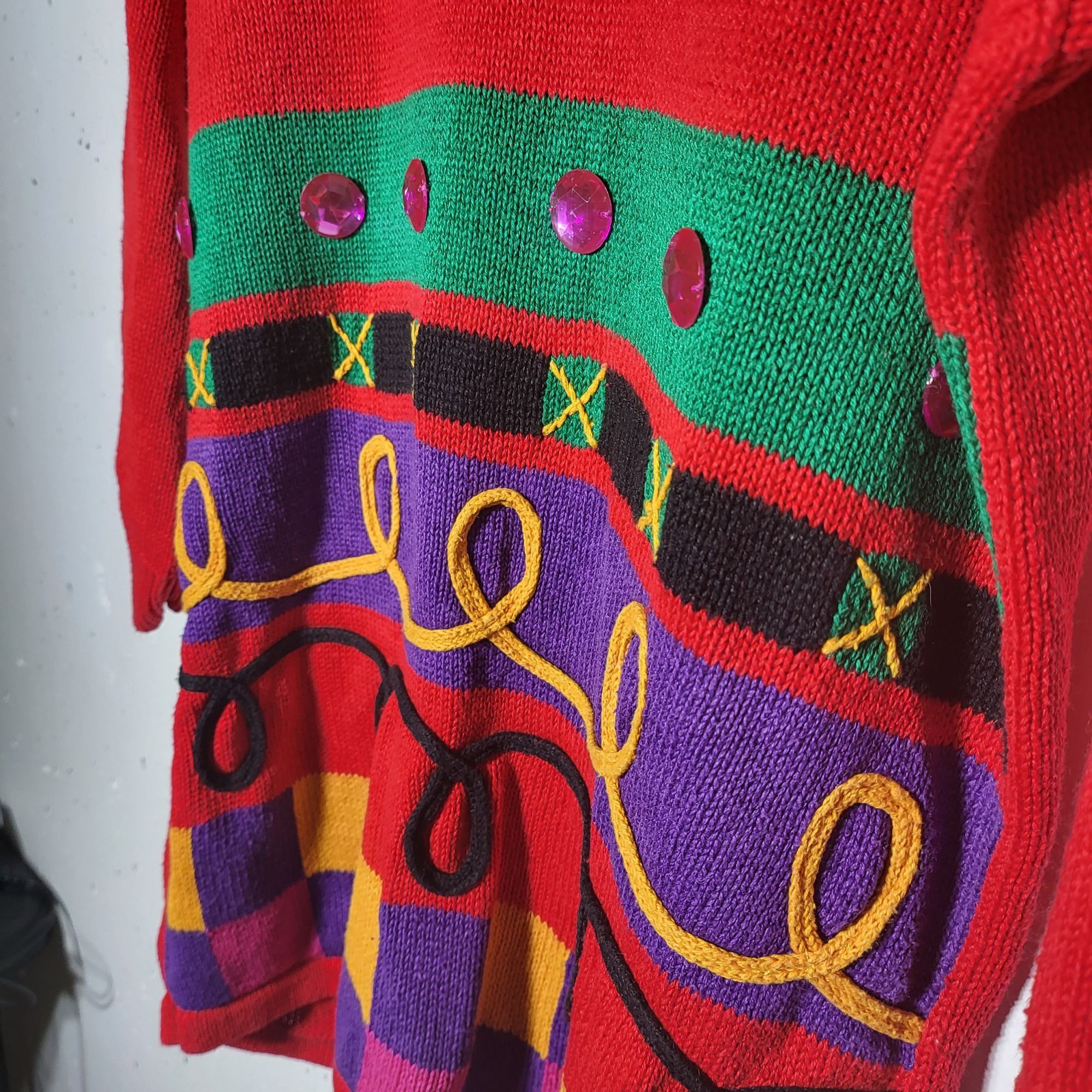 Vintage Vintage P Galli Colorful Abstract Art Sweater Red Womens M Size M / US 6-8 / IT 42-44 - 3 Thumbnail
