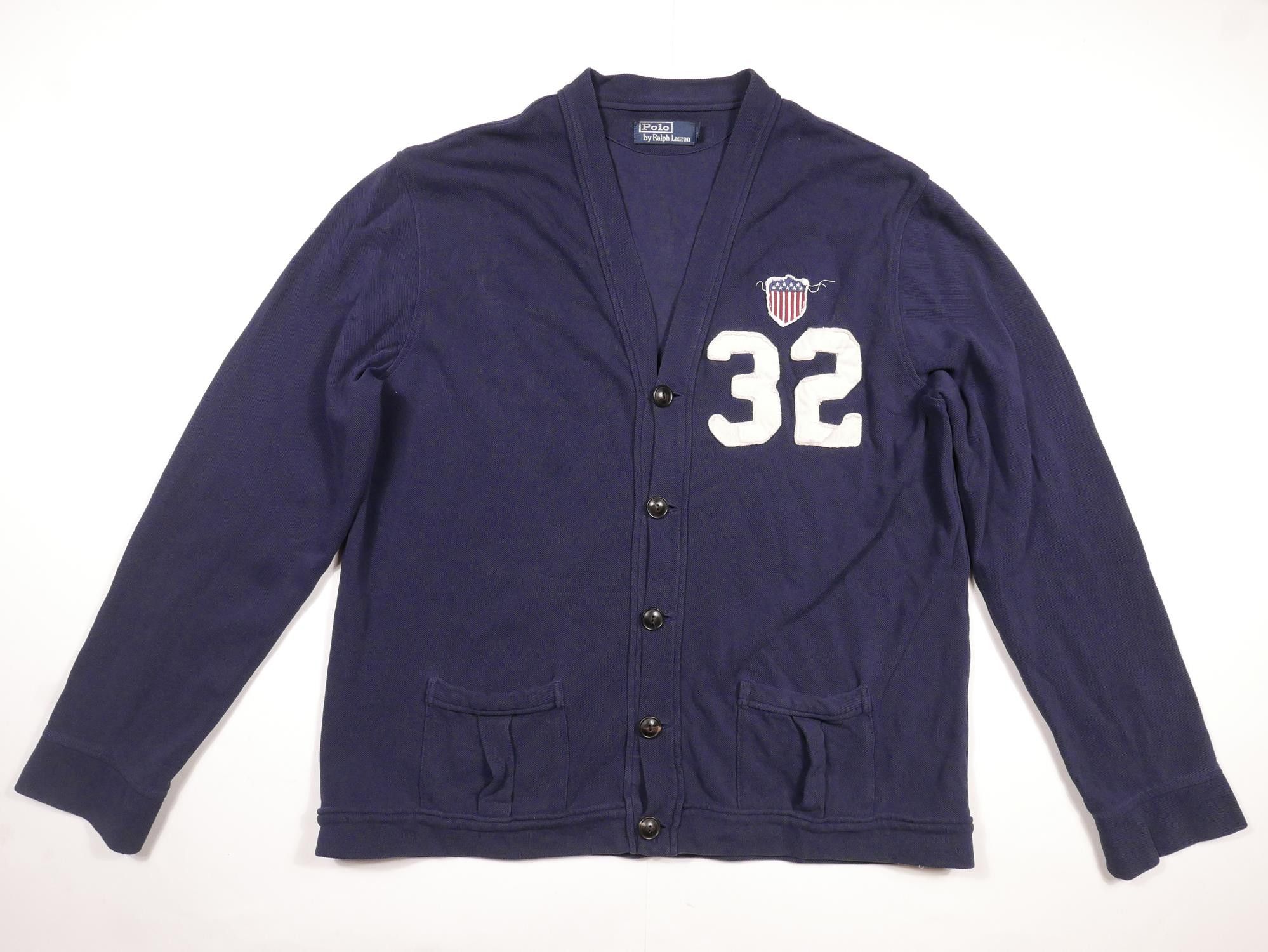 Polo Ralph Lauren Cardigan Sweater USA Varsity Letterman XL