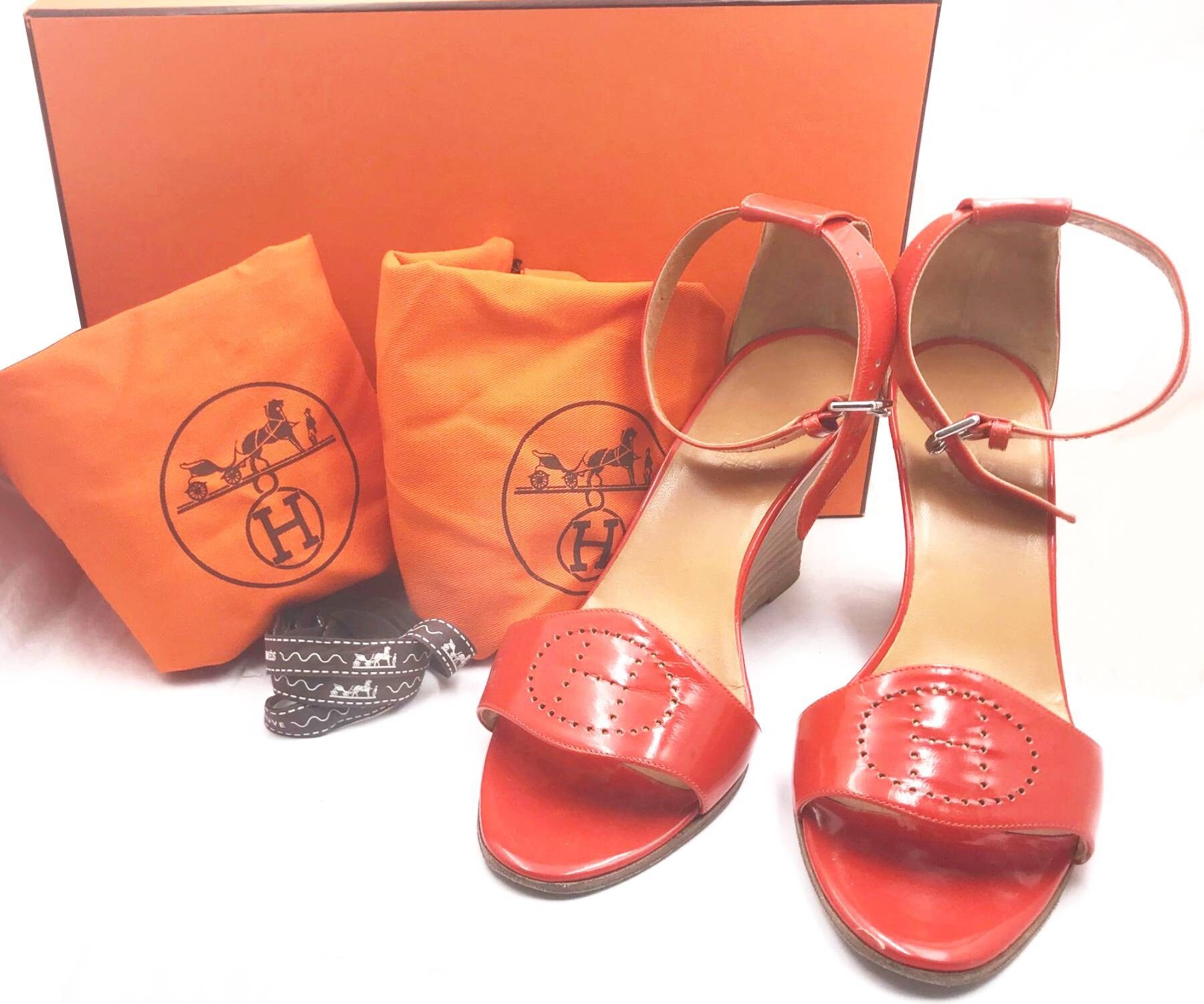 Hermes Hermes Orange H Legend Sandals Size US 7 / IT 37 - 2 Preview