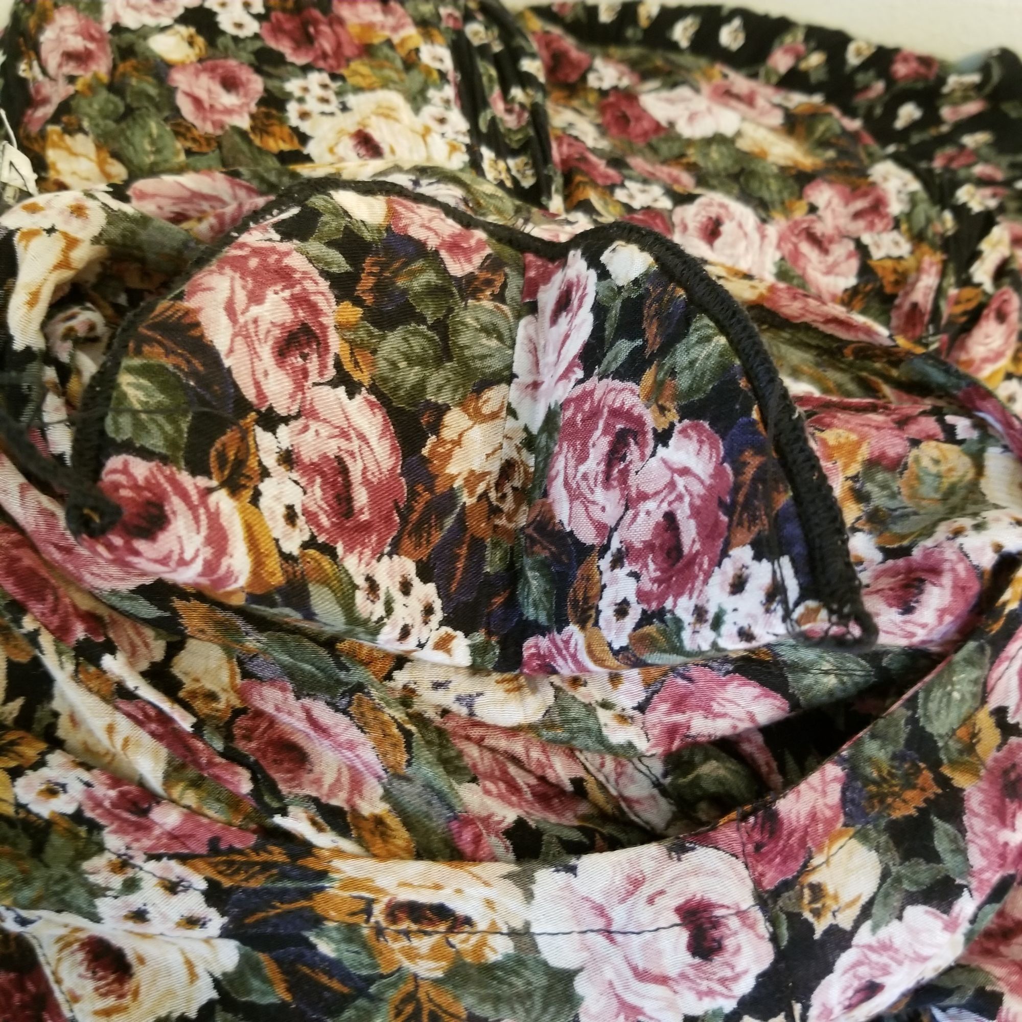 Paris Sport Club M Rayon Floral Modest Dress Sheer 80s Cotta