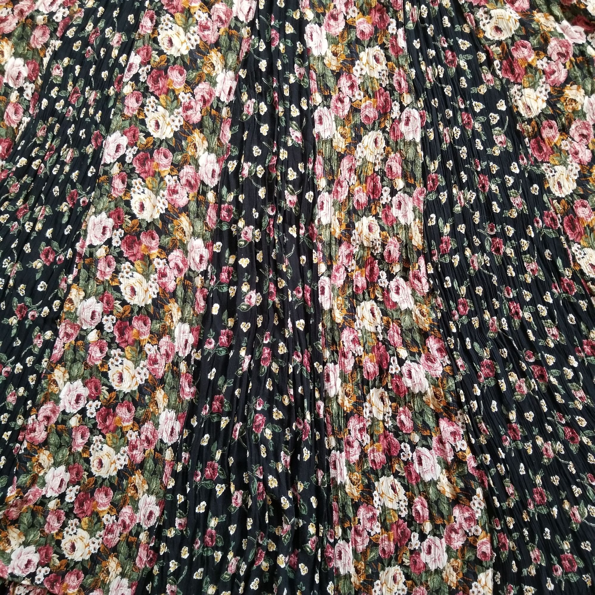 Paris Sport Club M Rayon Floral Modest Dress Sheer 80s Cotta