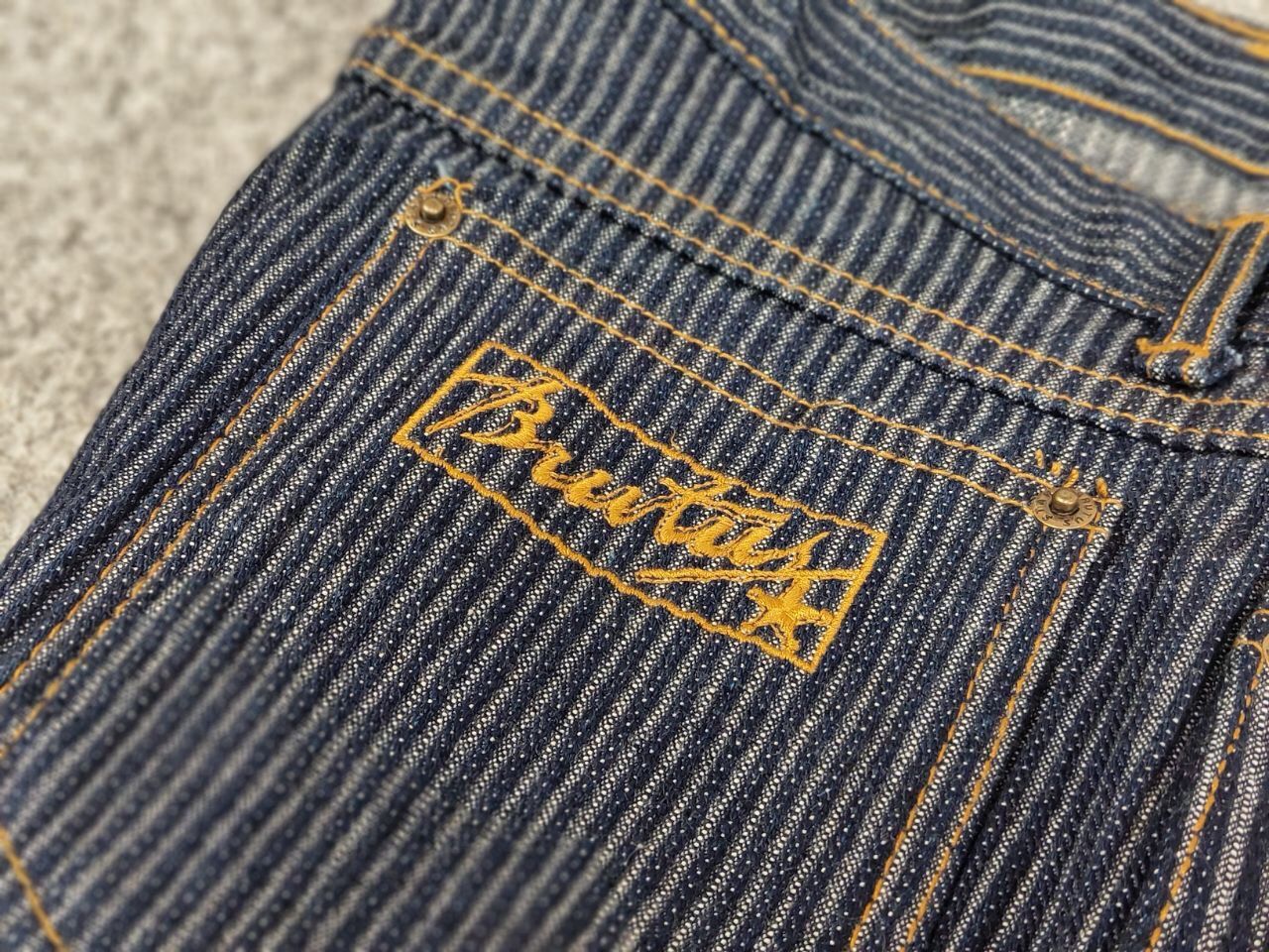 Japanese Brand Vintage 90's Japan Brutus Striped Denim Jeans Size US 31 - 16 Thumbnail