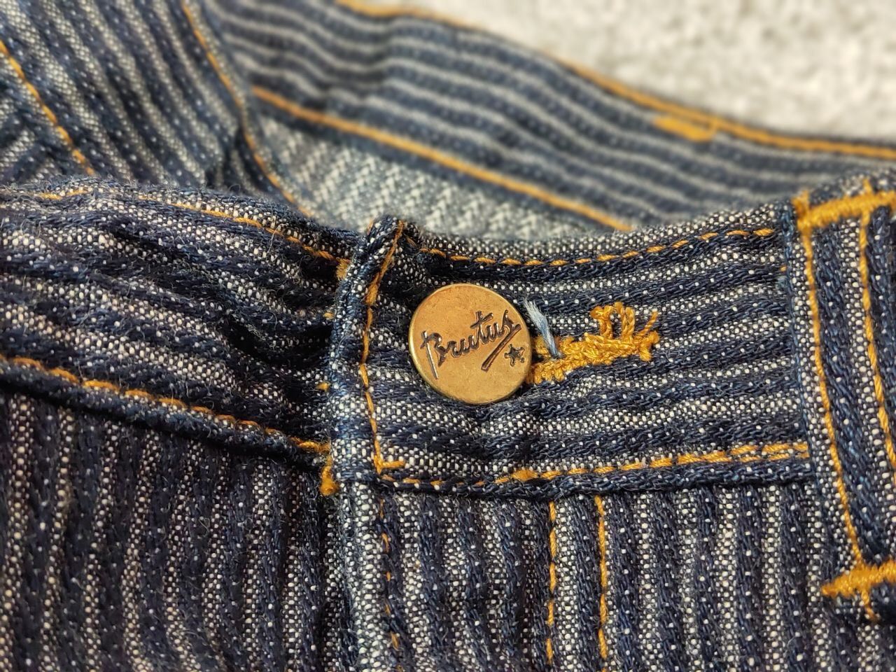 Japanese Brand Vintage 90's Japan Brutus Striped Denim Jeans Size US 31 - 17 Thumbnail
