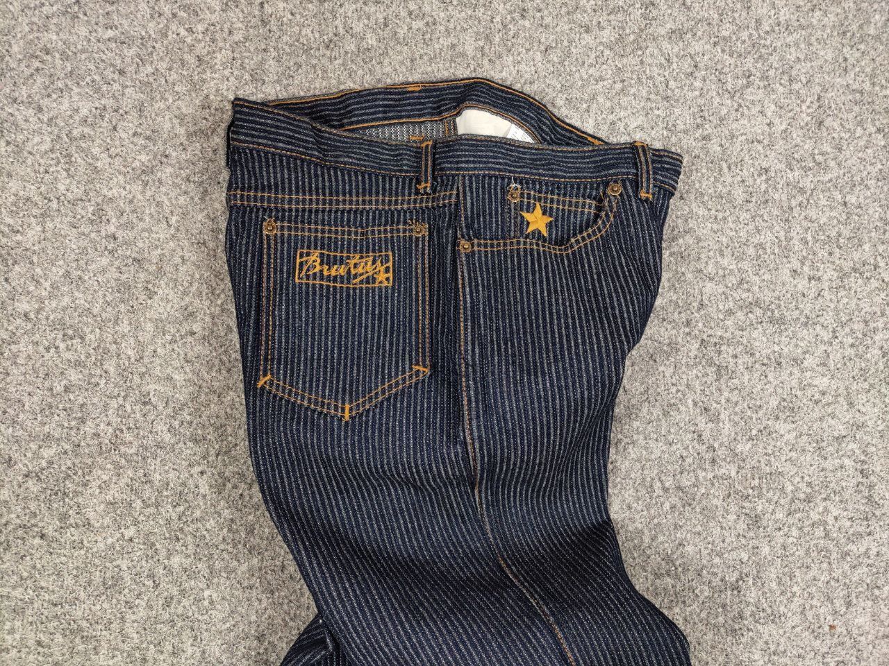 Japanese Brand Vintage 90's Japan Brutus Striped Denim Jeans Size US 31 - 15 Thumbnail