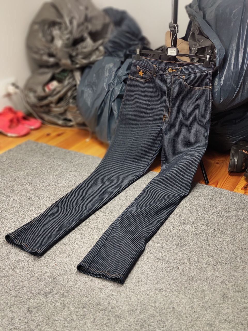 Japanese Brand Vintage 90's Japan Brutus Striped Denim Jeans Size US 31 - 19 Thumbnail