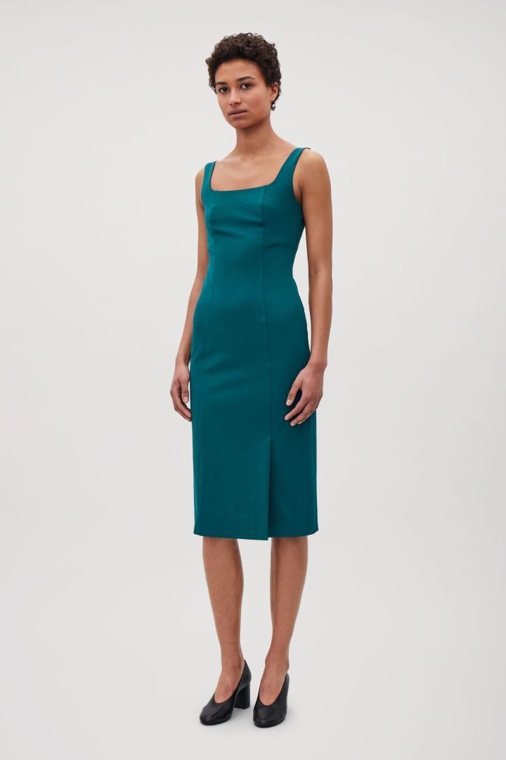 cos green tube dress 8333GD