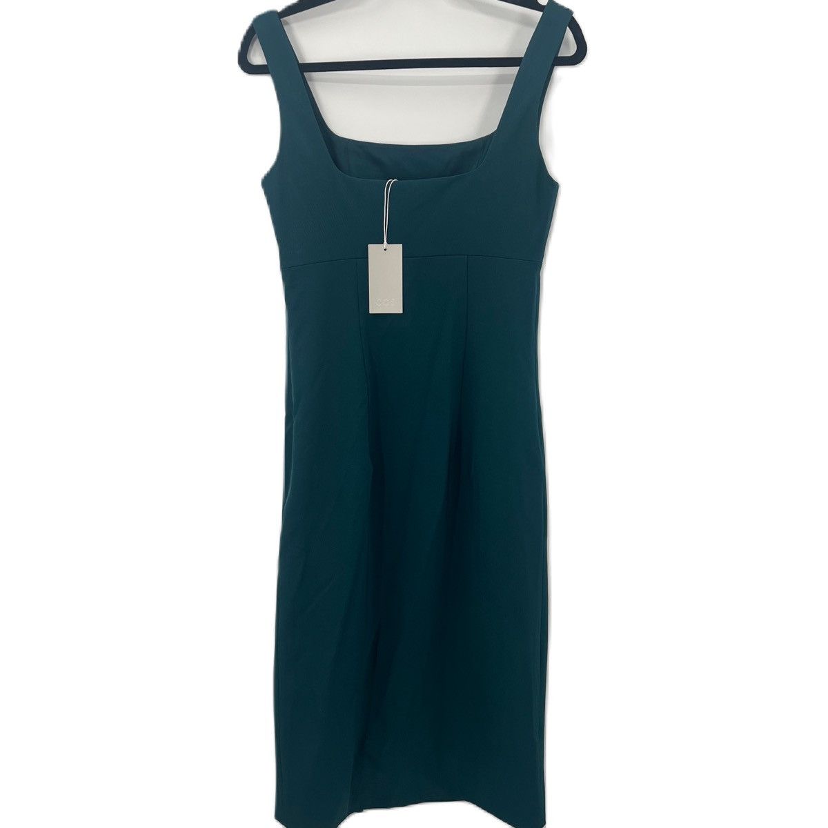 Cos New COS Bodycon Dress Tube Midi Green Dress Square neckline | Grailed