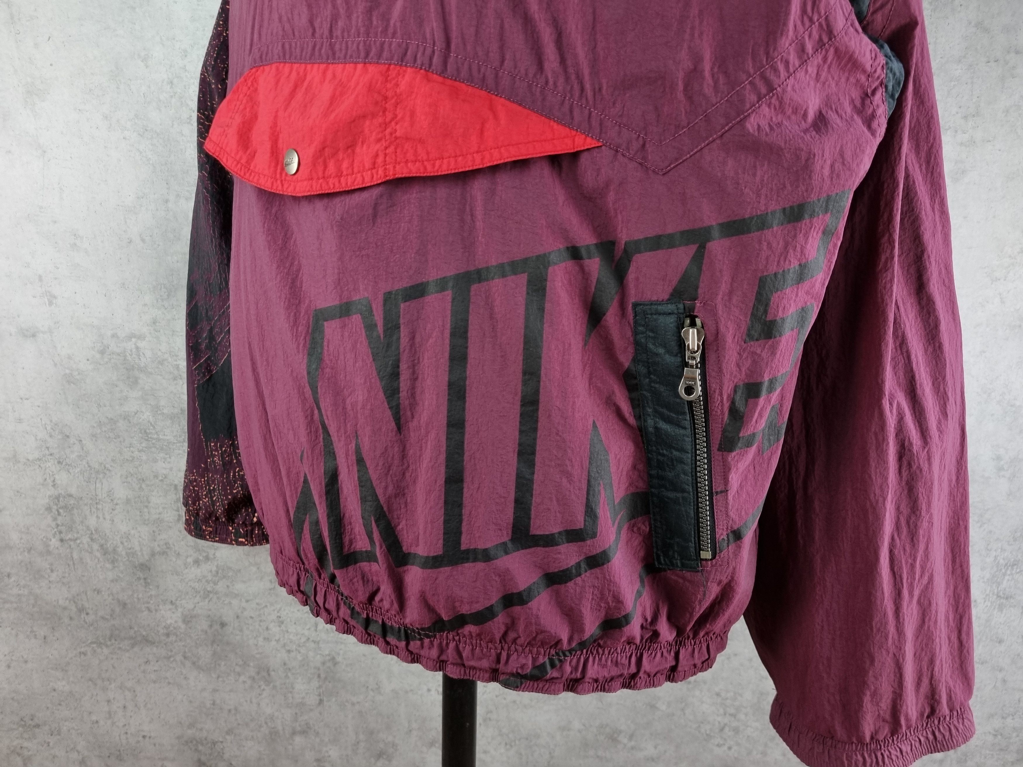 Nike × Vintage 90s NIKE Big Logo Amazing Design Nylon Track Top Size US L / EU 52-54 / 3 - 4 Thumbnail