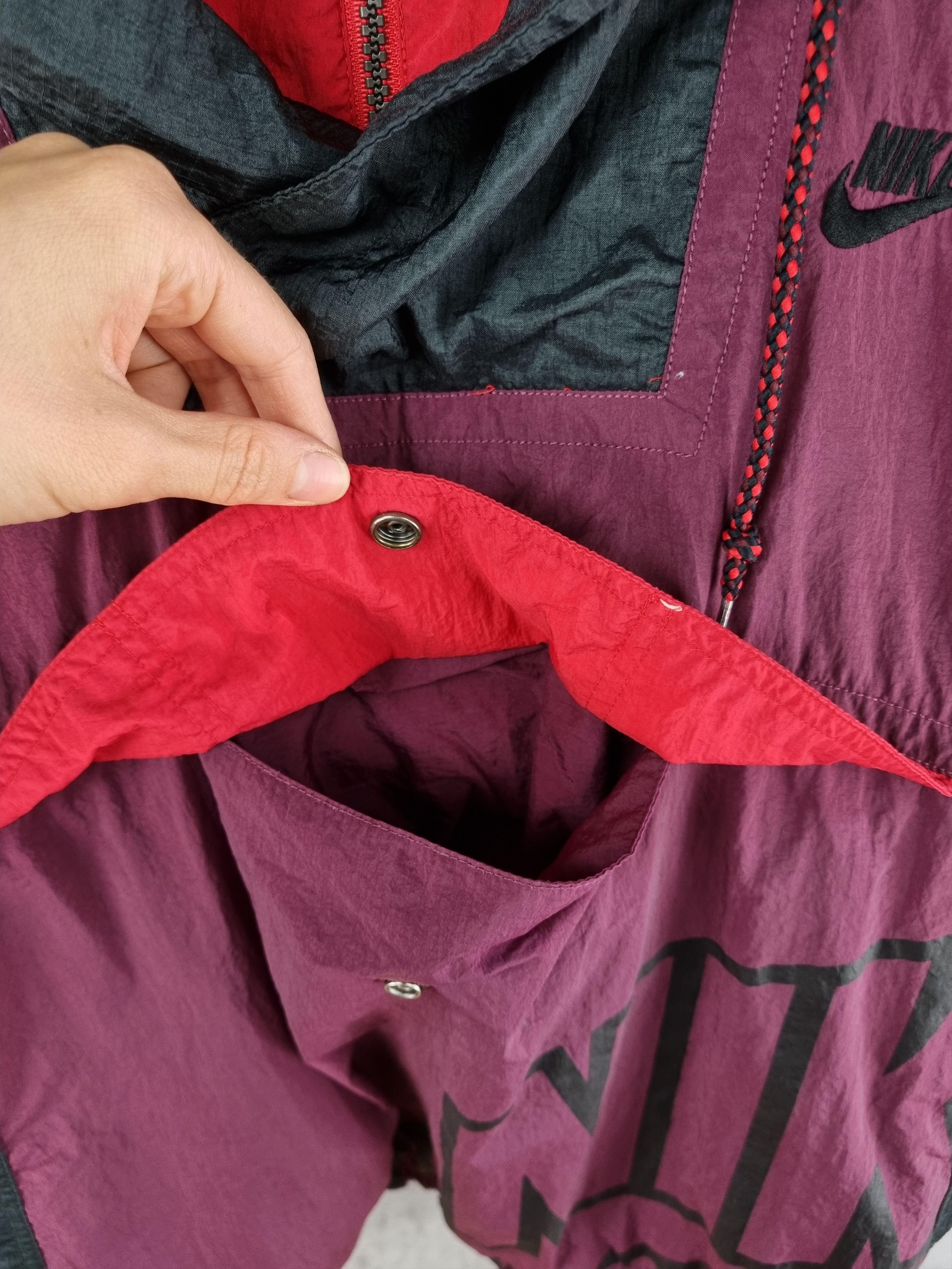 Nike × Vintage 90s NIKE Big Logo Amazing Design Nylon Track Top Size US L / EU 52-54 / 3 - 18 Thumbnail
