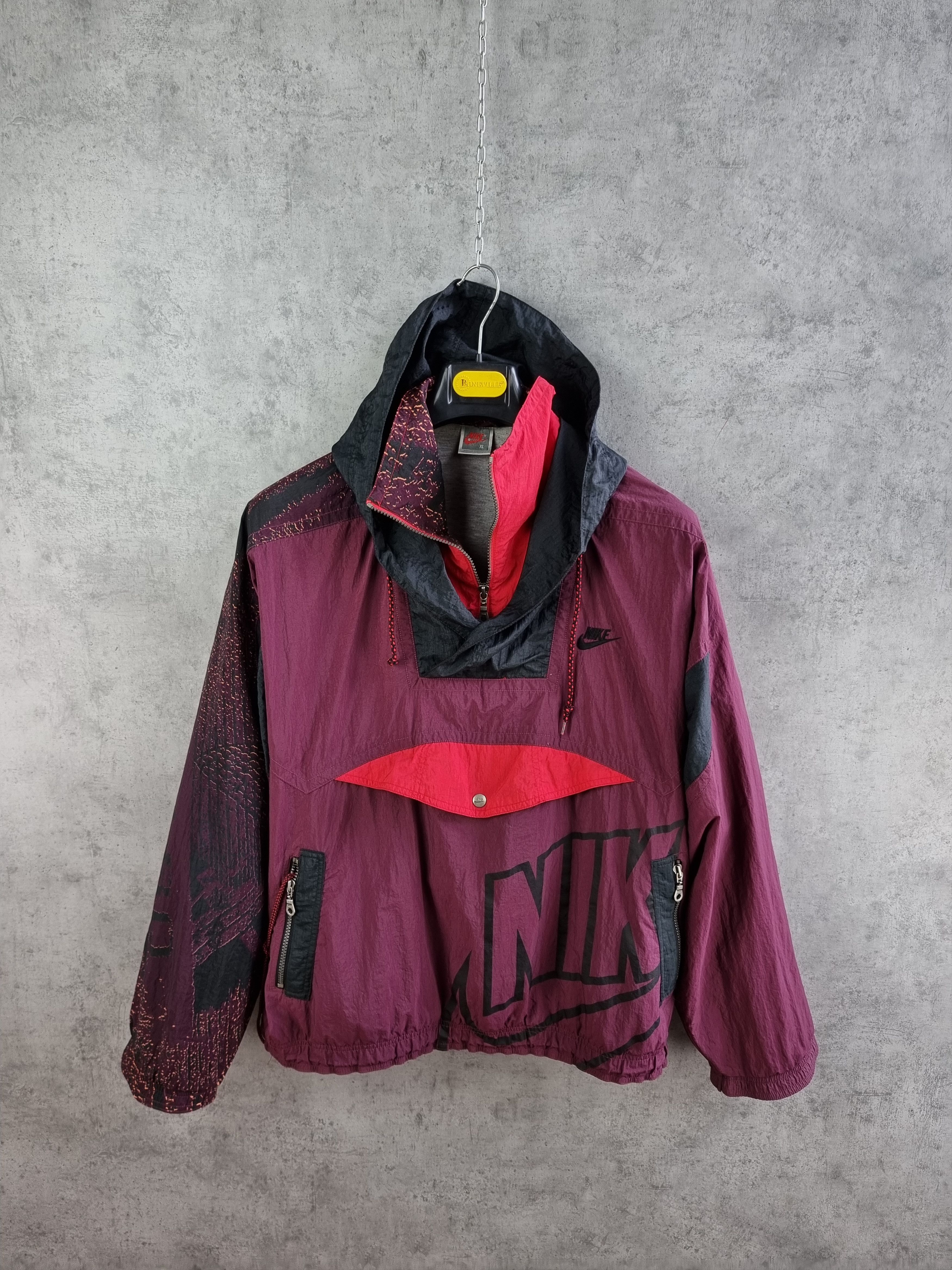 Nike × Vintage 90s NIKE Big Logo Amazing Design Nylon Track Top Size US L / EU 52-54 / 3 - 20 Thumbnail