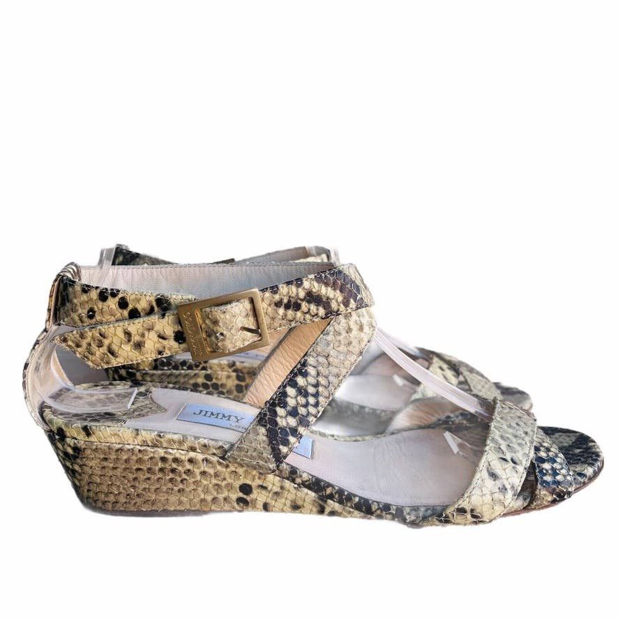 Jimmy Choo Snakeskin Strappy Sandals