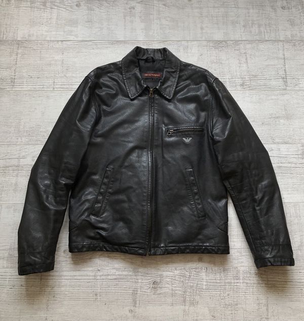 Vintage armani outlet leather jacket