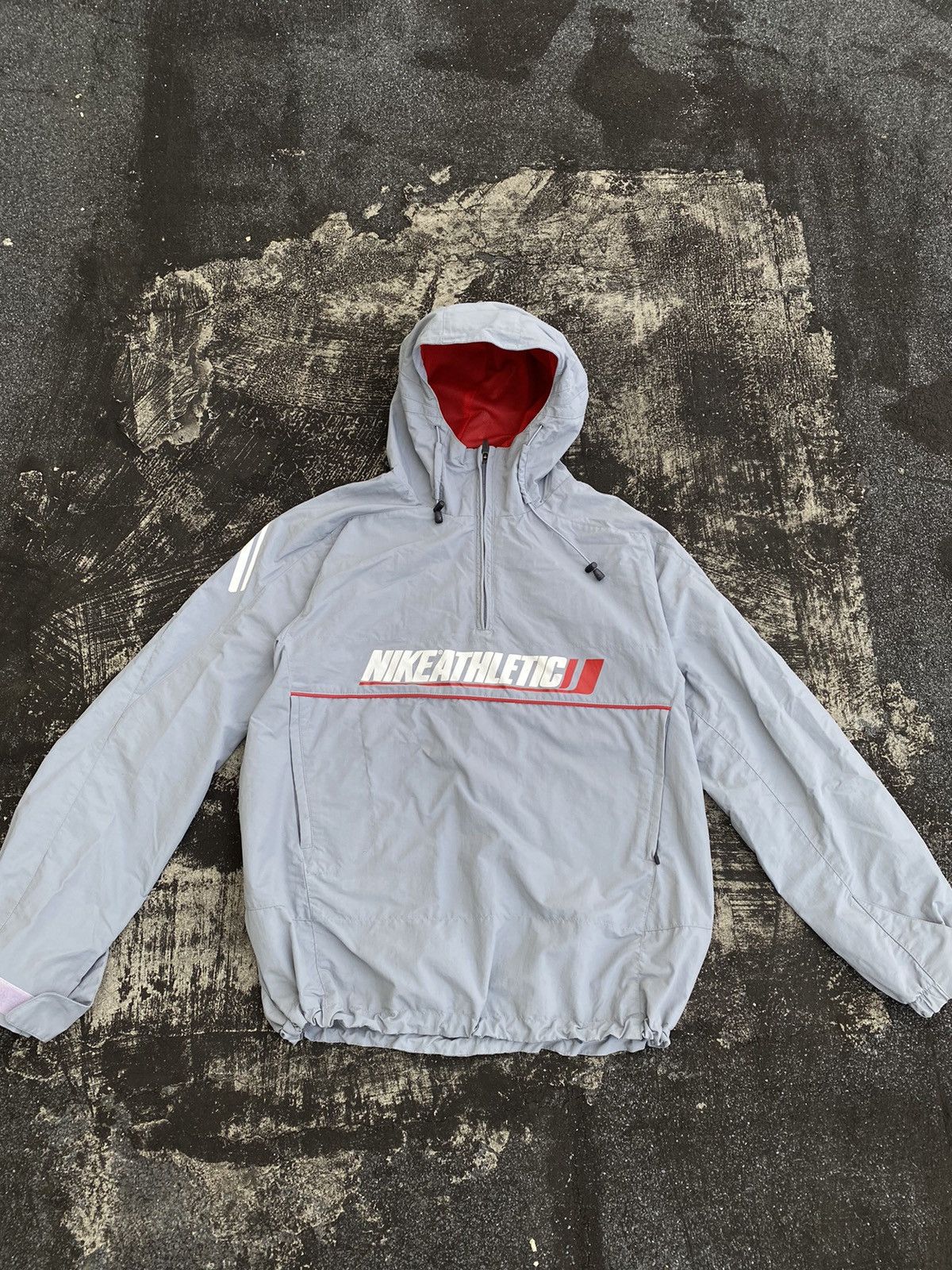 Nike × Vintage Vintage Nike Athletic Spell Out Anorak Jacket Rare Y2K Size US M / EU 48-50 / 2 - 2 Thumbnail