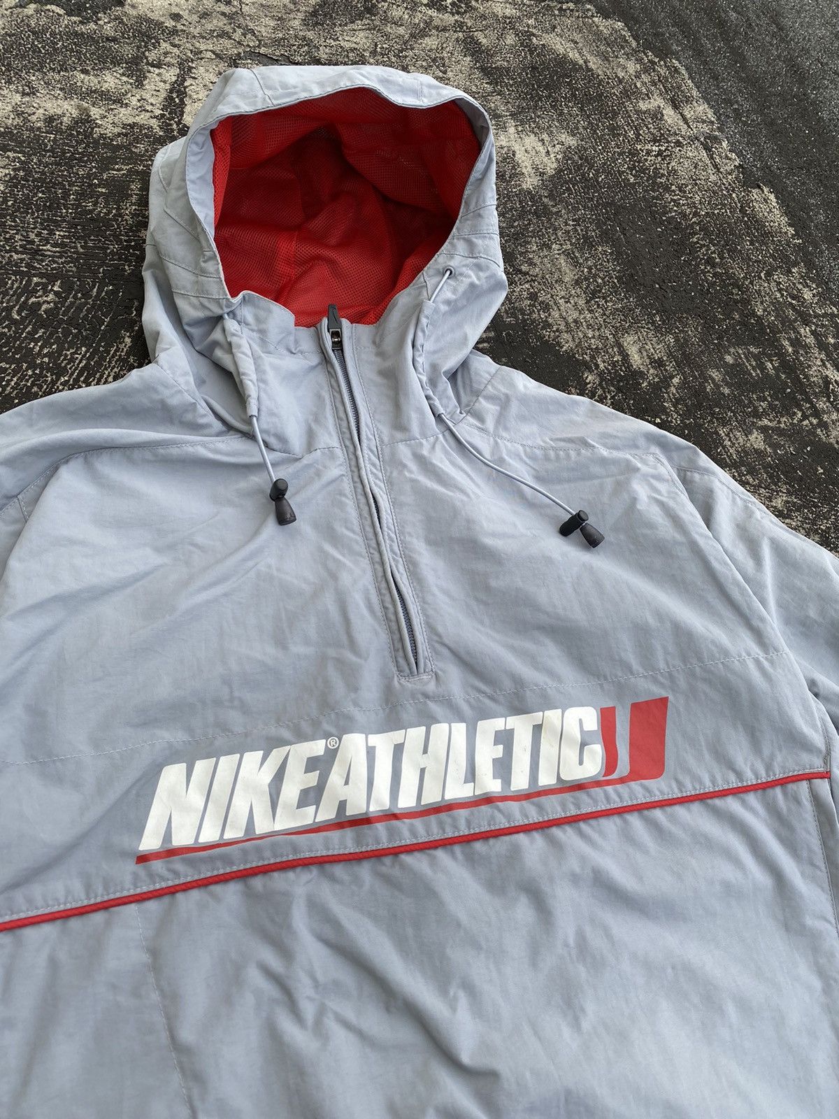 Nike × Vintage Vintage Nike Athletic Spell Out Anorak Jacket Rare Y2K Size US M / EU 48-50 / 2 - 1 Thumbnail