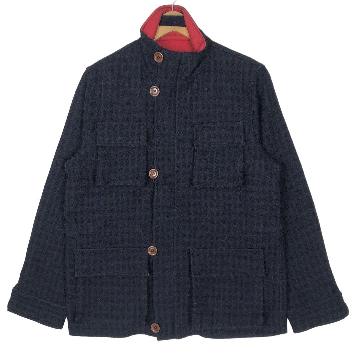 Japanese Brand Vintage Bamboo Craft Mock Neck Wool Light Jacket Size US M / EU 48-50 / 2 - 1 Thumbnail