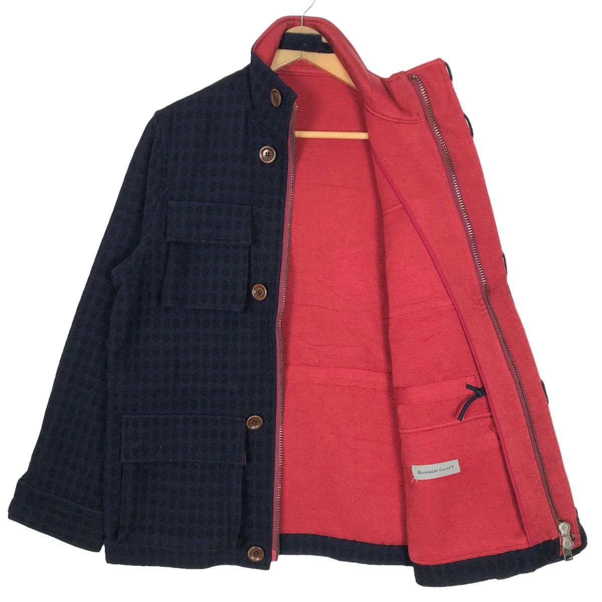 Japanese Brand Vintage Bamboo Craft Mock Neck Wool Light Jacket Size US M / EU 48-50 / 2 - 5 Thumbnail
