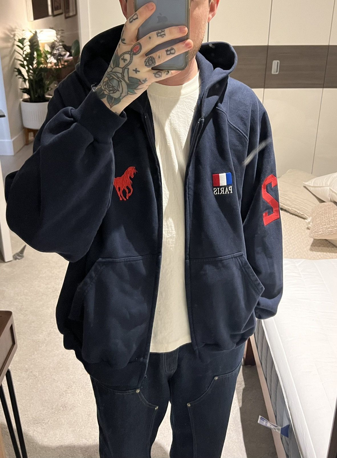 Balenciaga Balenciaga Paris FW22 runway polo horse zip up hoodie | Grailed