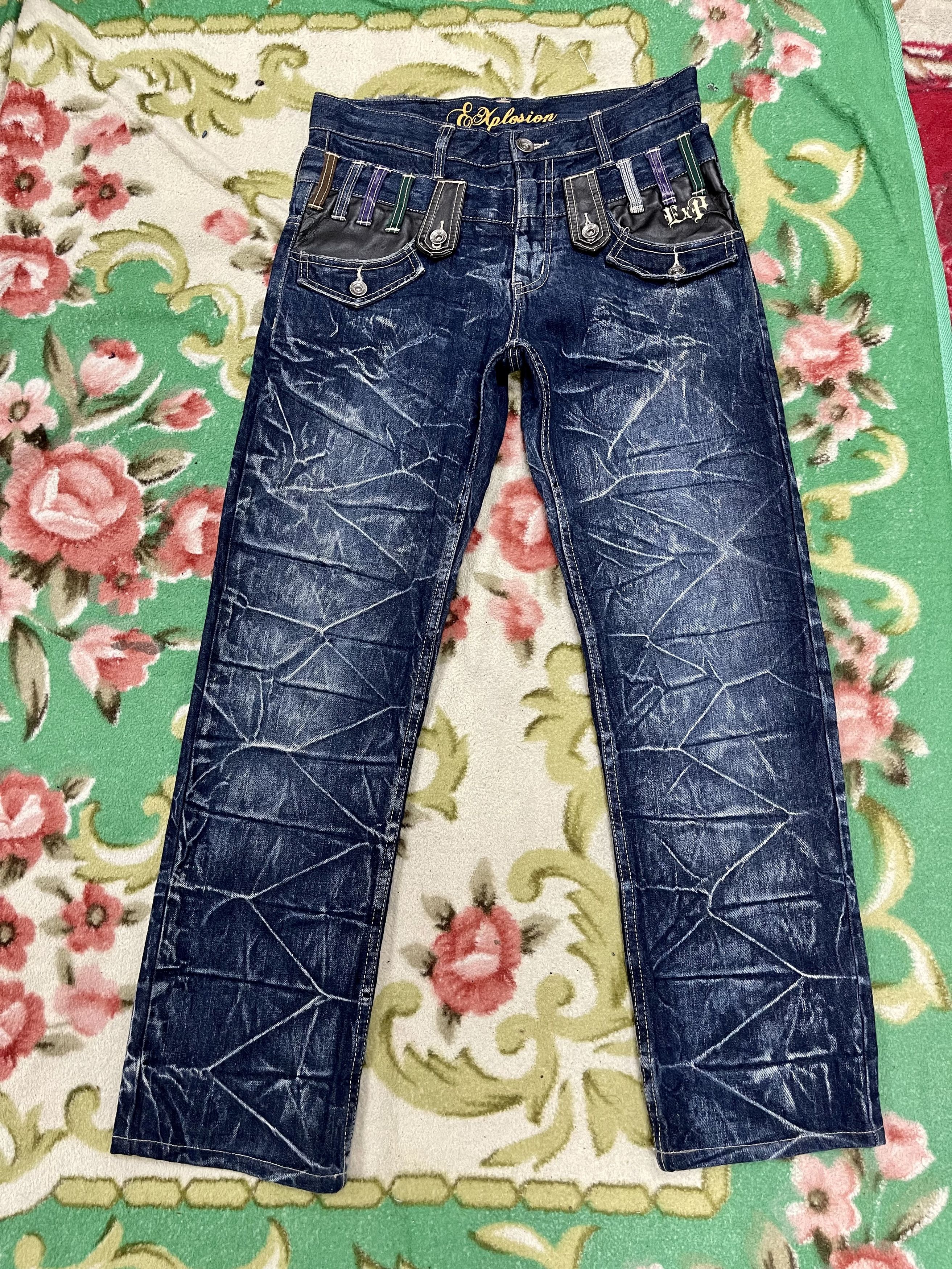 Japanese Brand × Vintage Rare Design❗️ Acid wash Distressed Denim Jeans Size US 32 / EU 48 - 1 Thumbnail