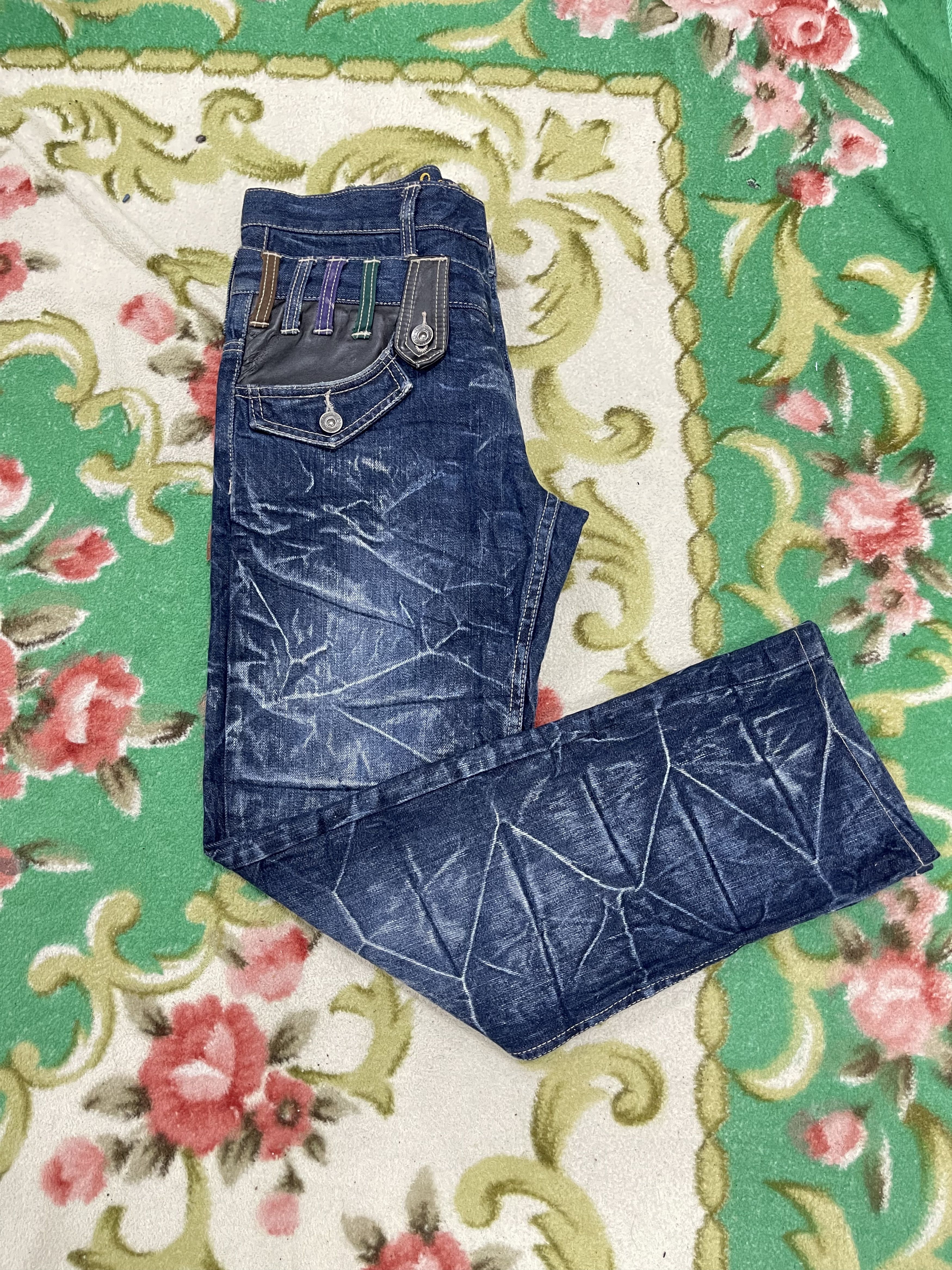 Japanese Brand × Vintage Rare Design❗️ Acid wash Distressed Denim Jeans Size US 32 / EU 48 - 9 Thumbnail