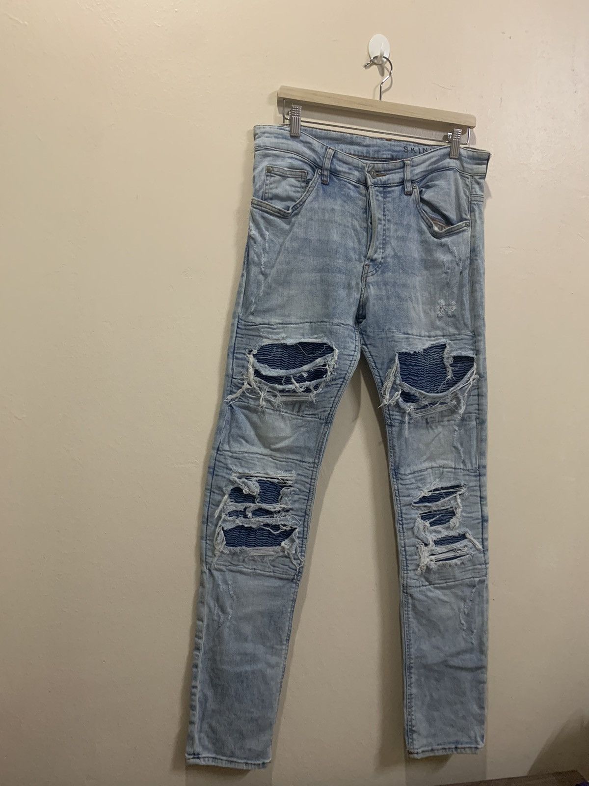 Divided × H&M VTG Divided Distressed Skinny Denim Size US 32 / EU 48 - 4 Thumbnail