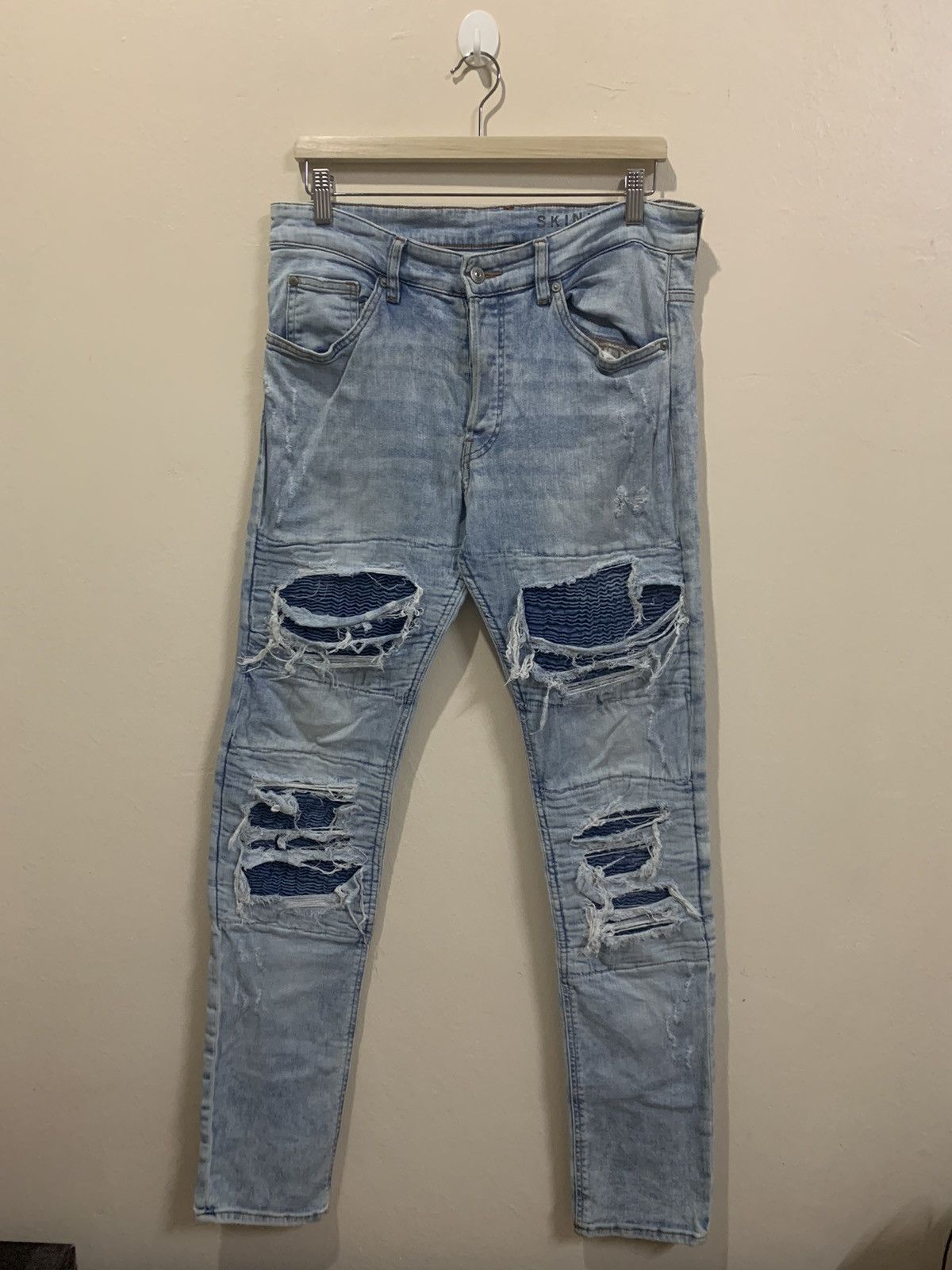 Divided × H&M VTG Divided Distressed Skinny Denim Size US 32 / EU 48 - 2 Thumbnail