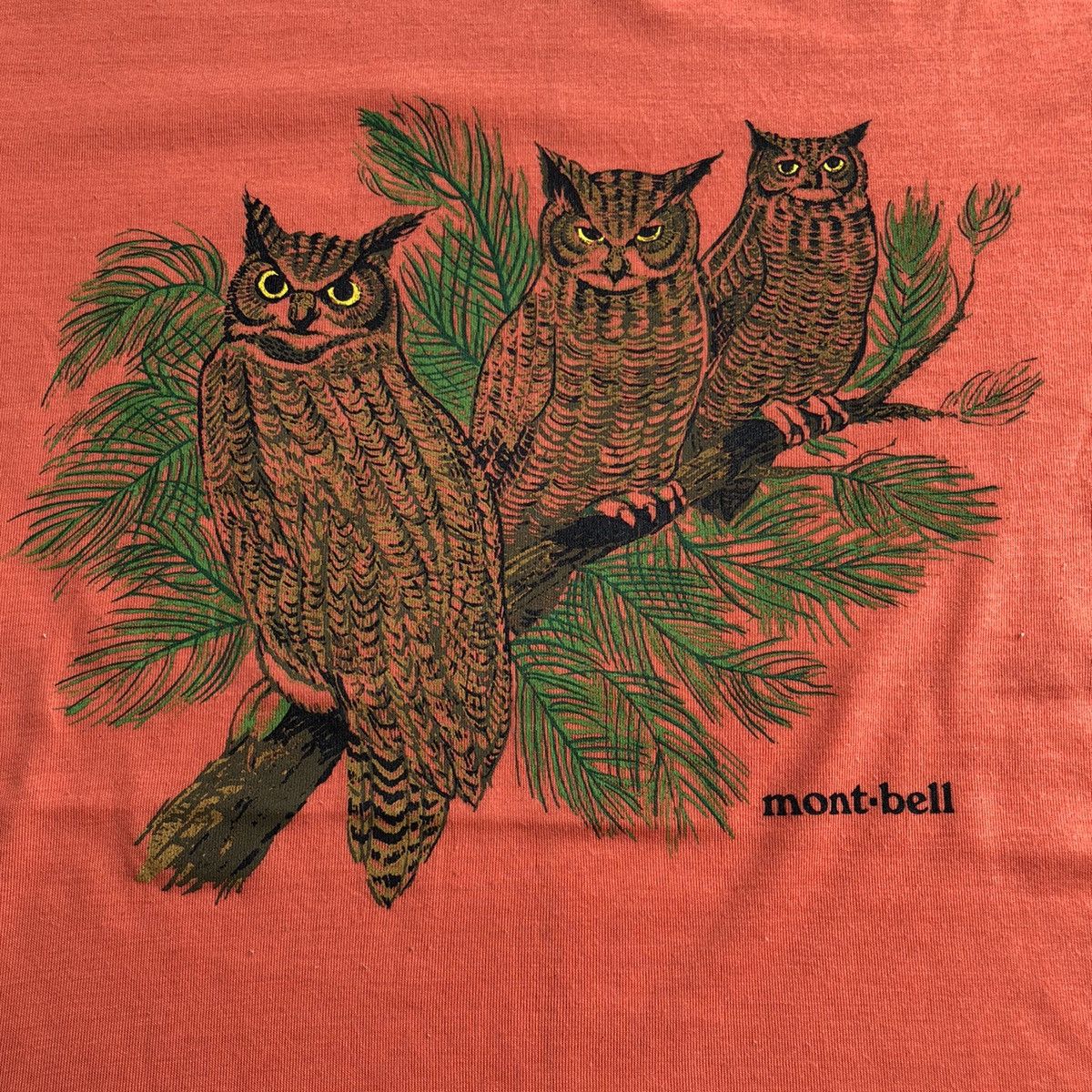 Montbell × Vintage Vintage Tee 90s Mont Bell "THE OWL" 50/50 Blend Size US S / EU 44-46 / 1 - 2 Thumbnail