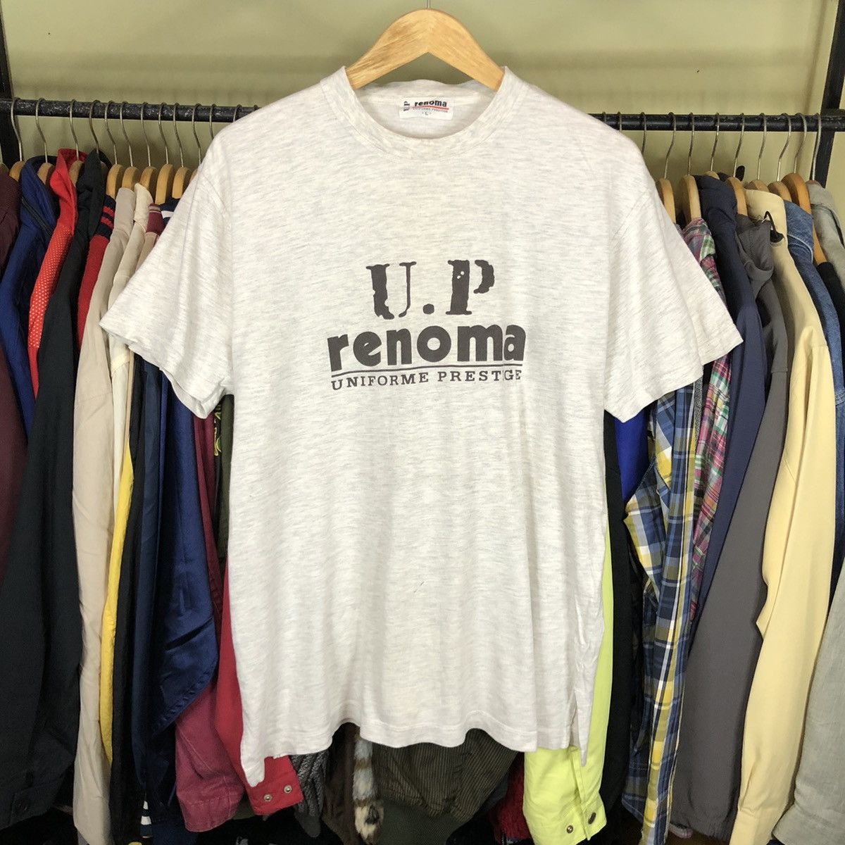 Renoma × Vintage Vintage T-Shirt 90s U.P Renoma Big Logo Size US L / EU 52-54 / 3 - 1 Thumbnail