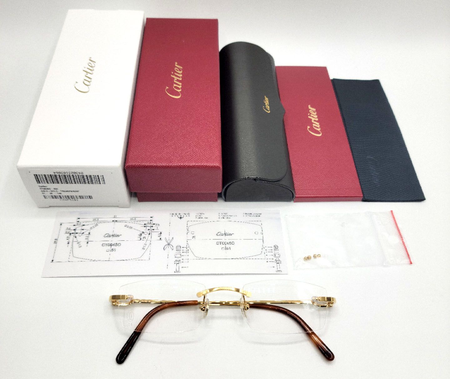 image of New! Cartier Bolon Gold Glasses Ct00450, Men's