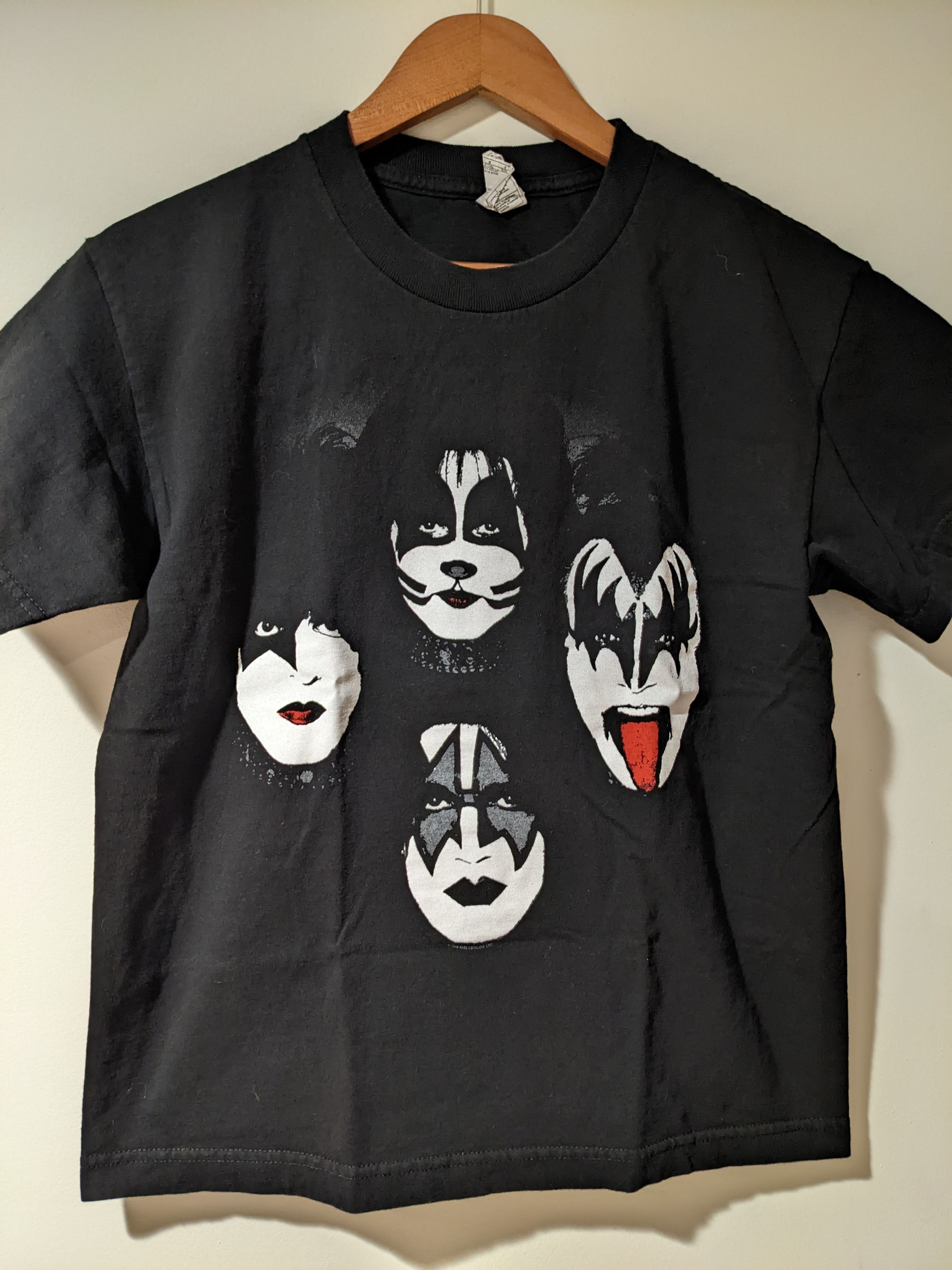 KISS Band T-shirt, Band T, Men's L size cotton black type Vintage Second Hand main image 1