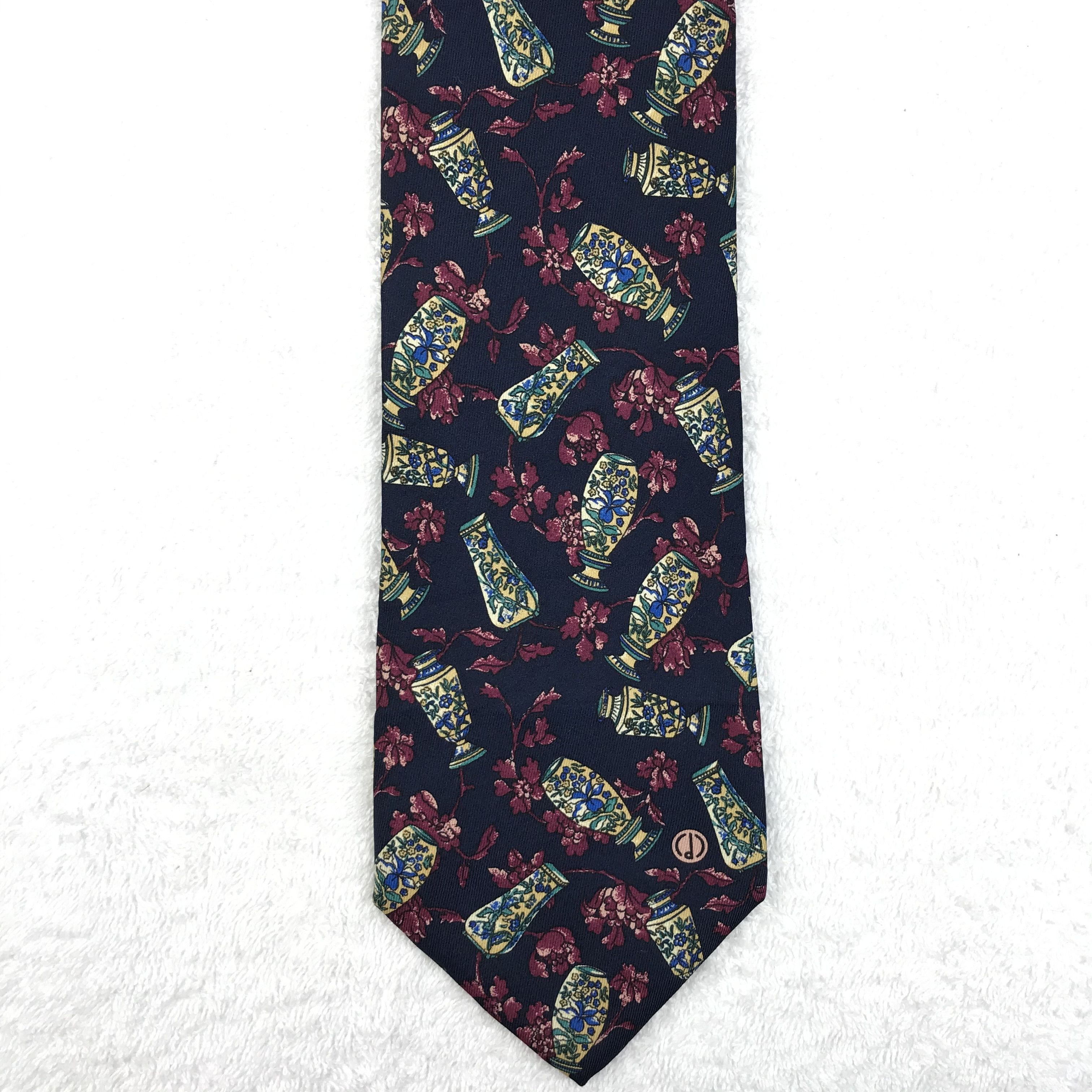 Alfred Dunhill × Vintage DH102 Vintage Alfred Dunhill Neck tie Pure Silk Size ONE SIZE - 5 Thumbnail