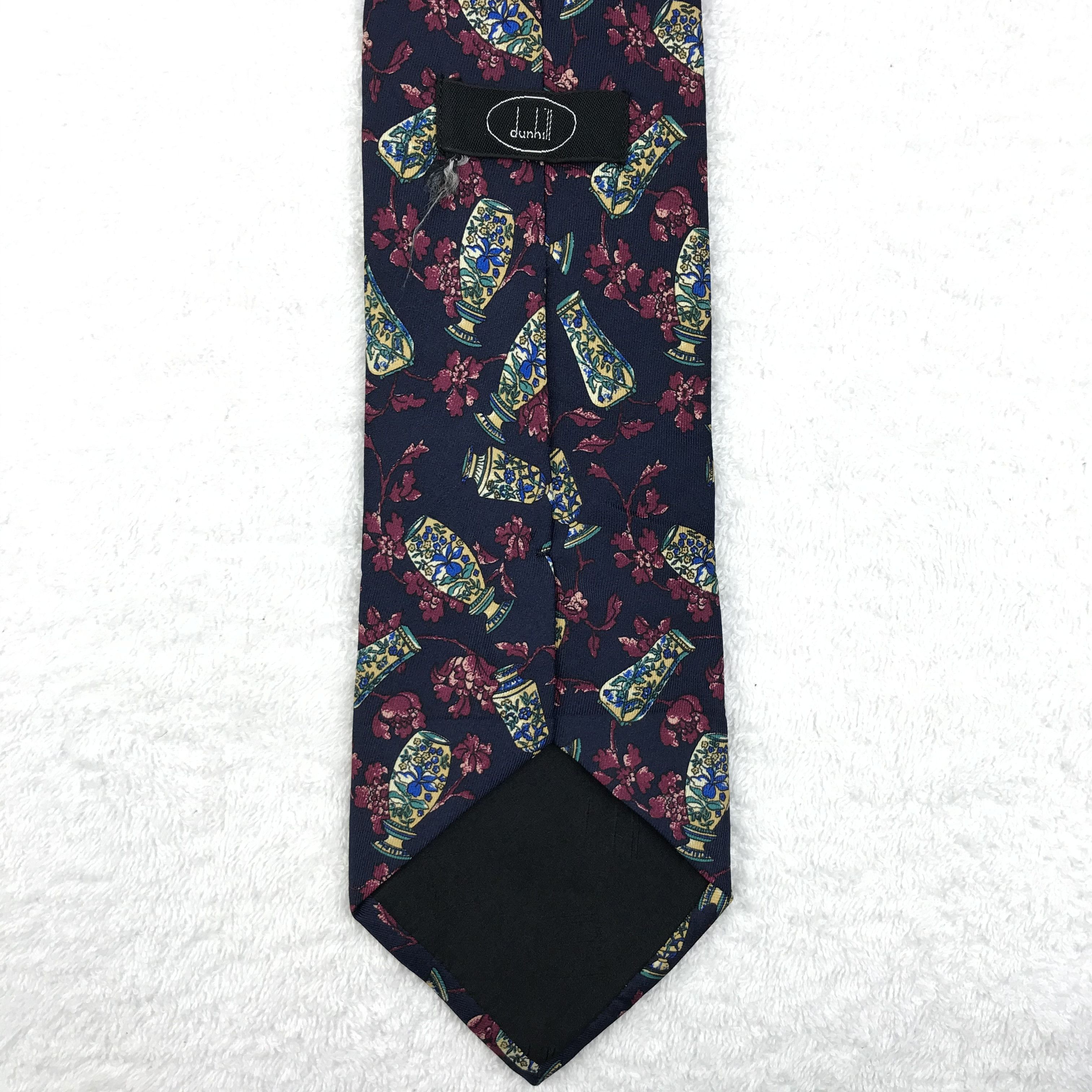 Alfred Dunhill × Vintage DH102 Vintage Alfred Dunhill Neck tie Pure Silk Size ONE SIZE - 6 Thumbnail