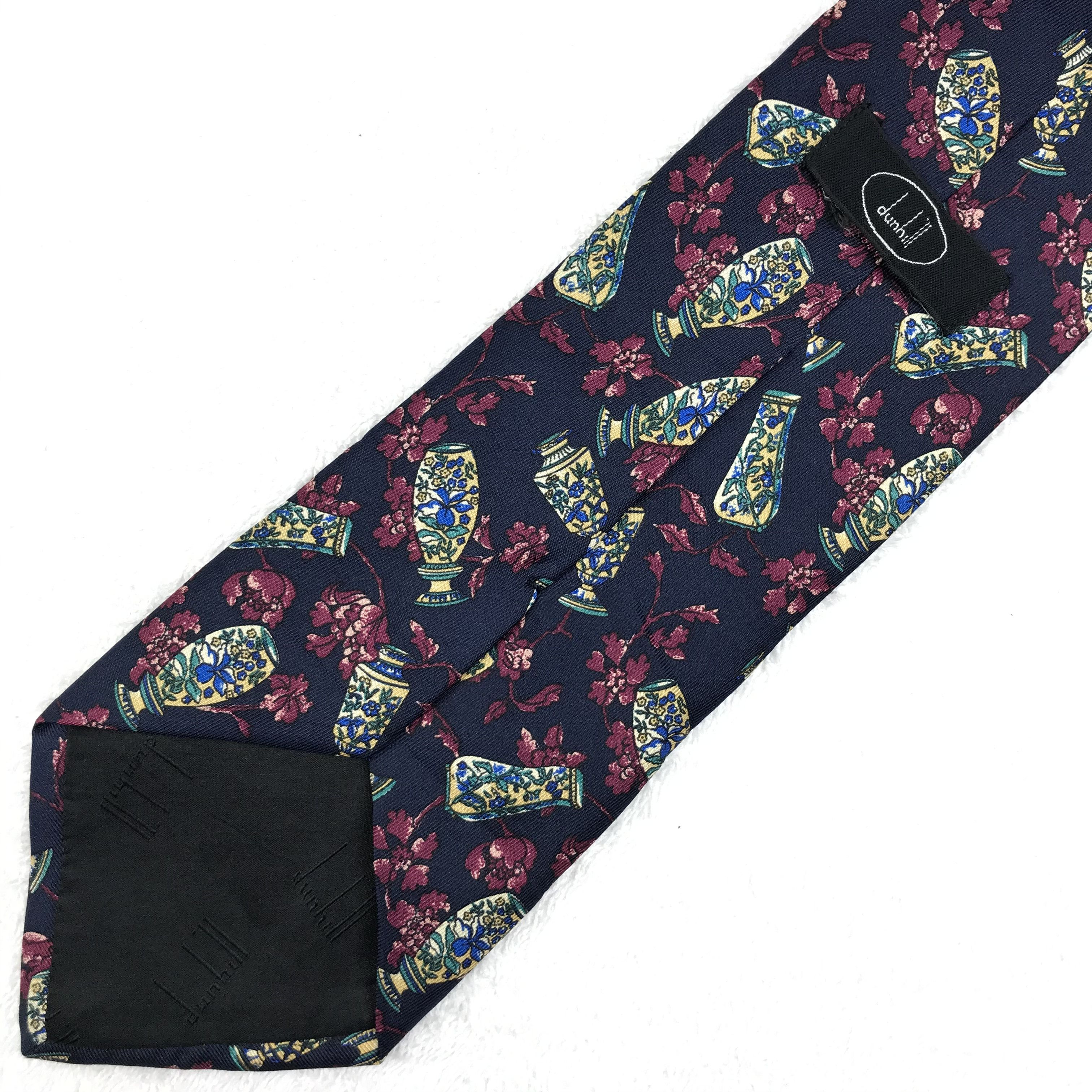 Alfred Dunhill × Vintage DH102 Vintage Alfred Dunhill Neck tie Pure Silk Size ONE SIZE - 7 Thumbnail