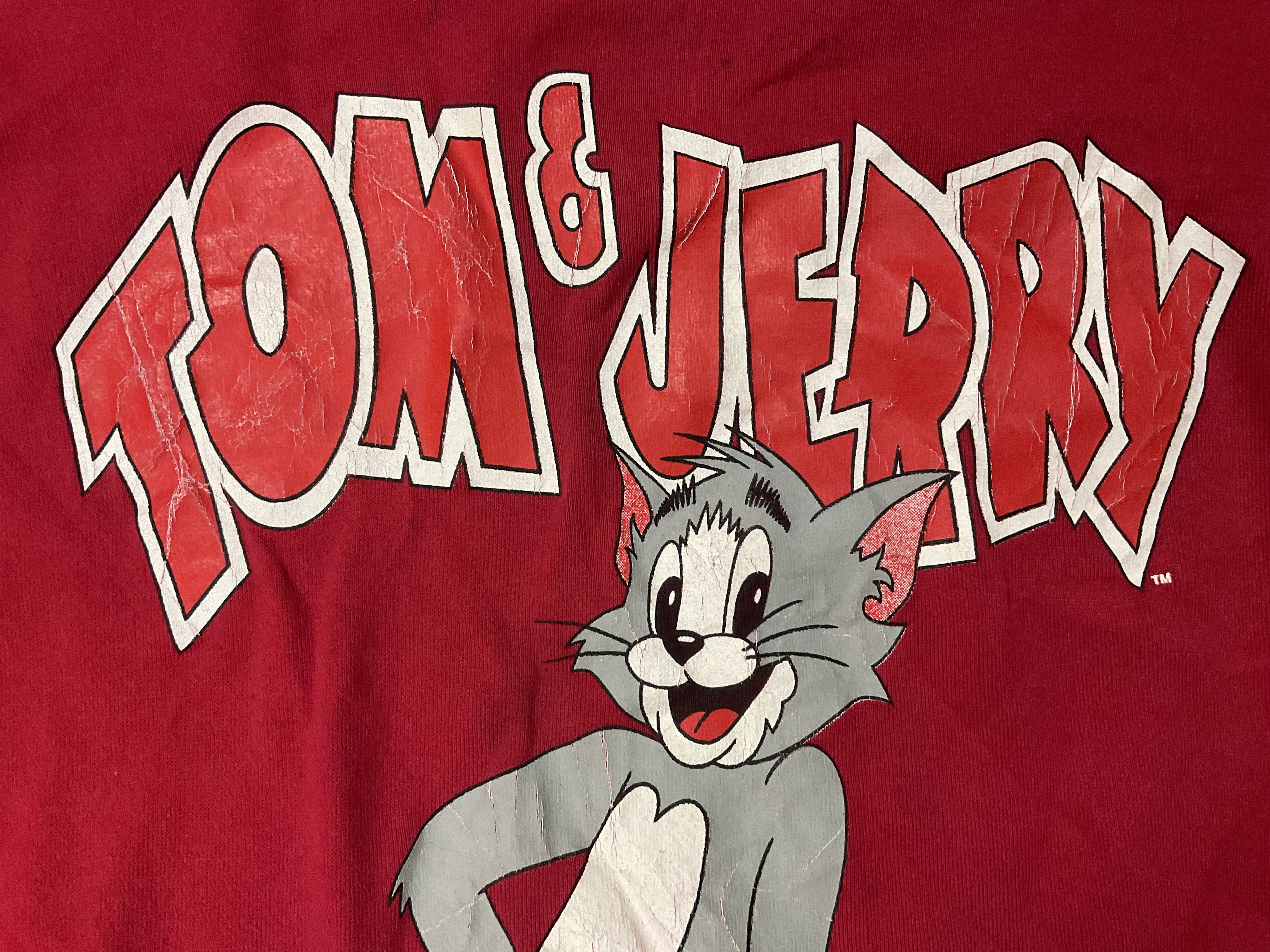 Cartoon Network Vintage 90s Tom & Jerry Cartoon Crewneck Sweatshirt Size US L / EU 52-54 / 3 - 4 Thumbnail