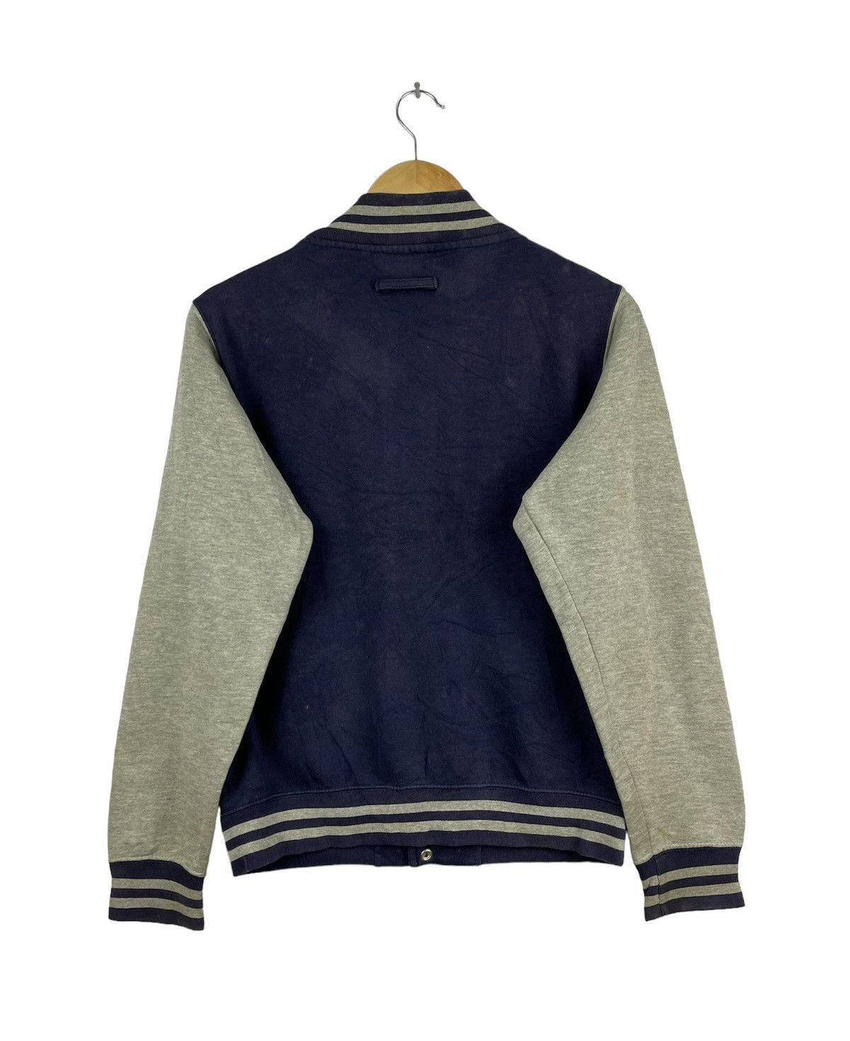 Japanese Brand Seven Lives Johann Earl Varsity Jacket Grey Navy Size US XS / EU 42 / 0 - 2 Thumbnail